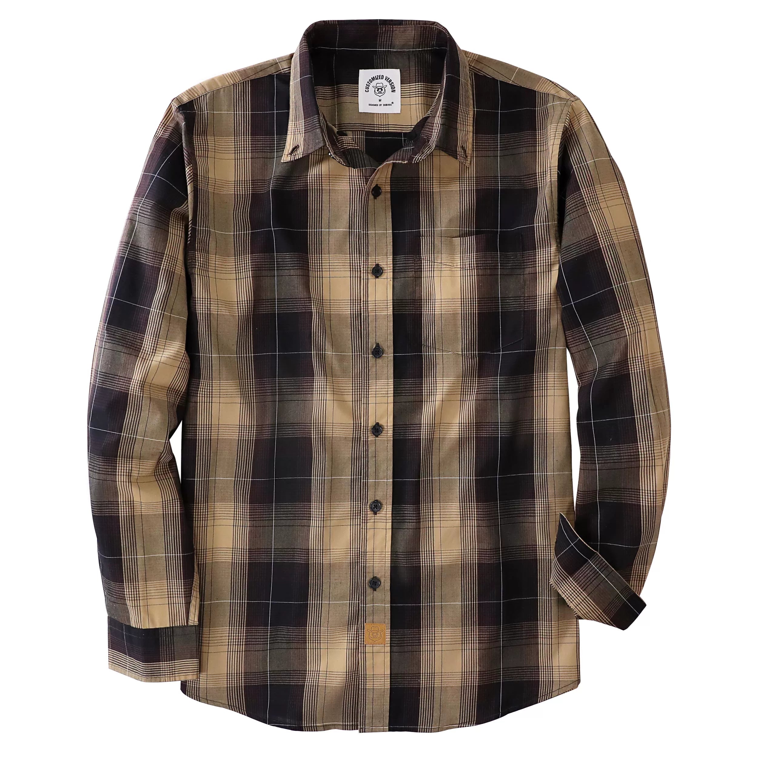 Dubinik®Mens Shirts Long Sleeve Shirts For Men Casual Button Down Vintage Plaid Pocket Soft Mens Button Up Shirts Long Sleeve#52027