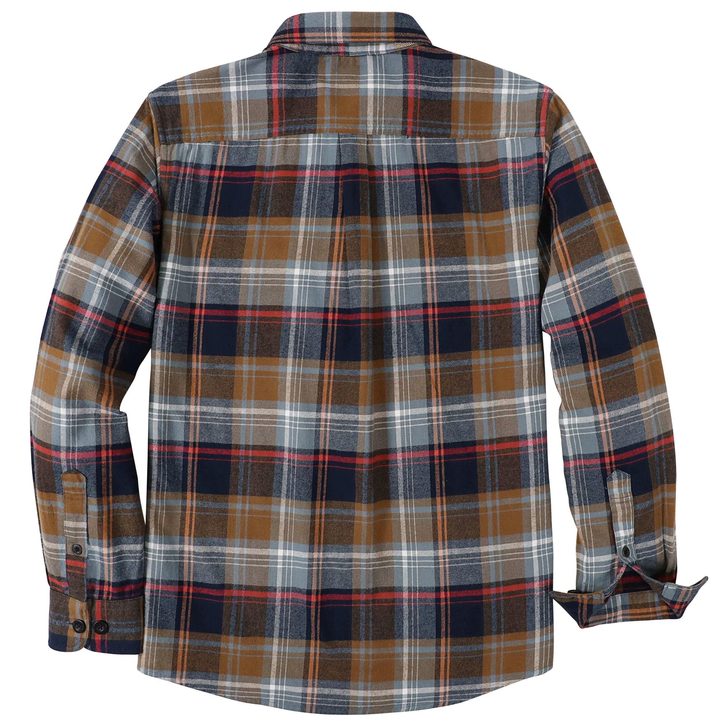 Dubinik® Mens Long Sleeve Midweight Flannel Shirt Warm Casual Soft Cotton Button Down Plaid Shirt #3412