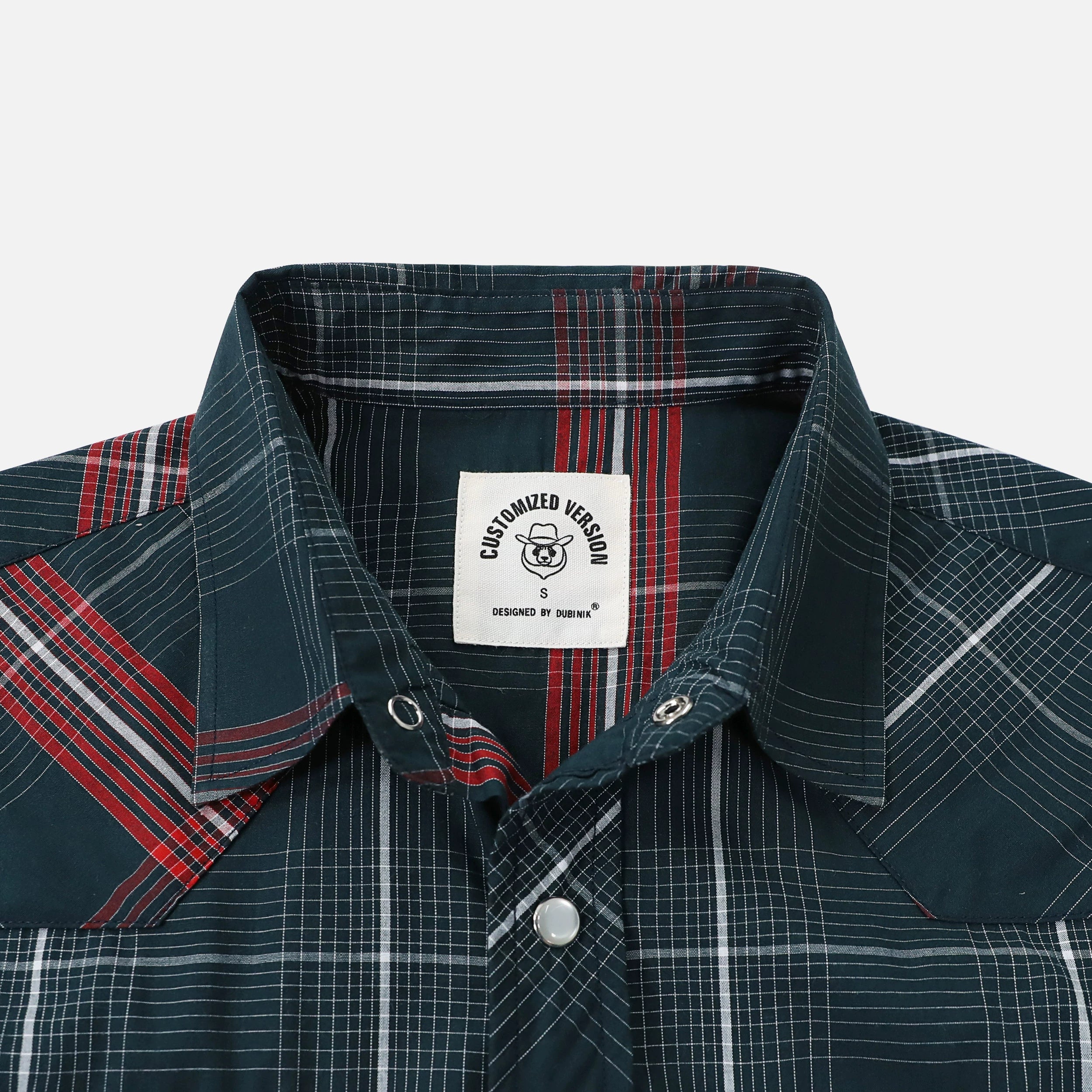 Dubinik® Western Shirts for Men Short Sleeve Plaid Pearl Snap Shirts for Men Button Up Shirt Cowboy Casual Work Shirt#41030