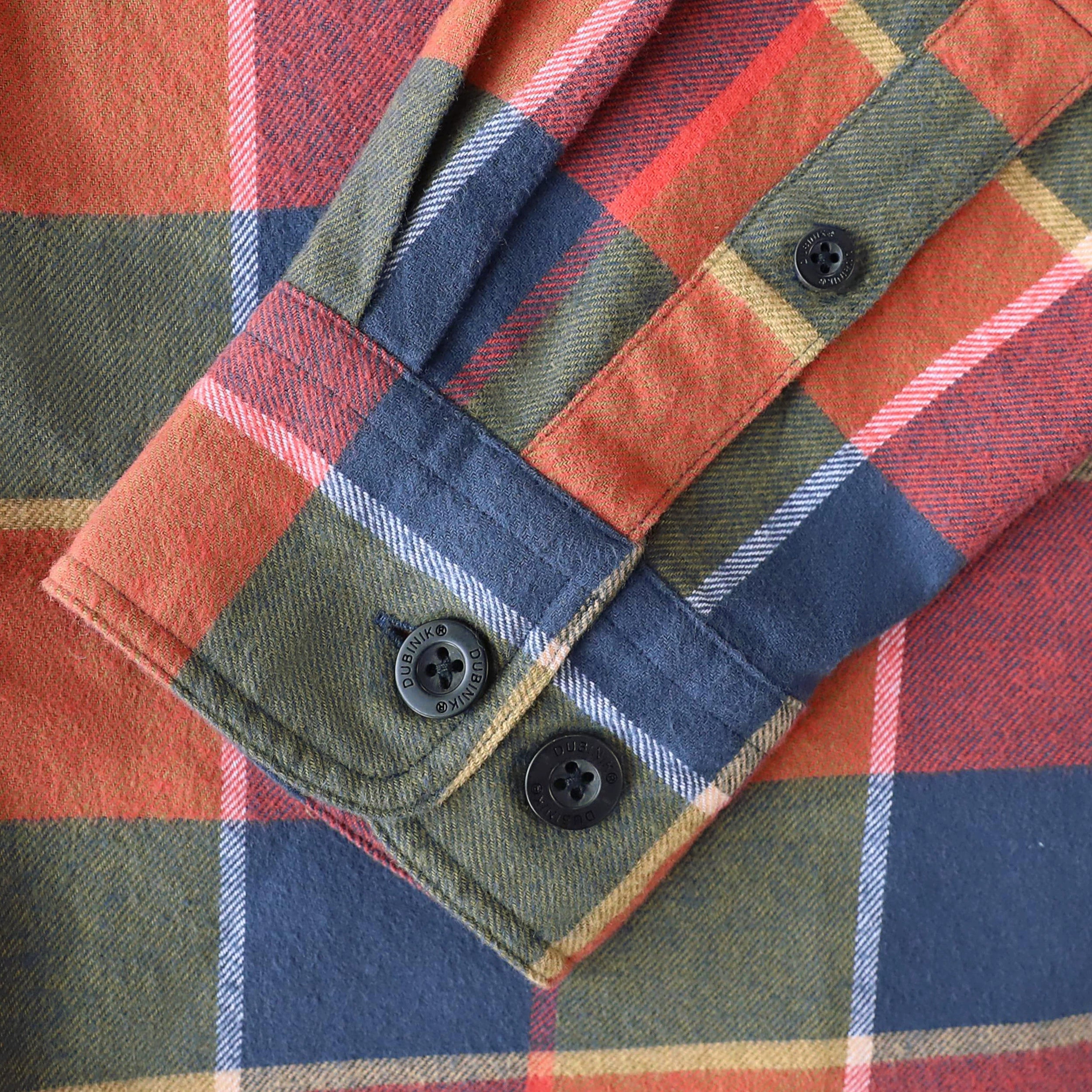 Dubinik®Mens Flannel Shirts Long Sleeve Flannel Shirt For Men Warm Casual Soft Cotton Button Down Plaid Mens Flannel Shirt #3423