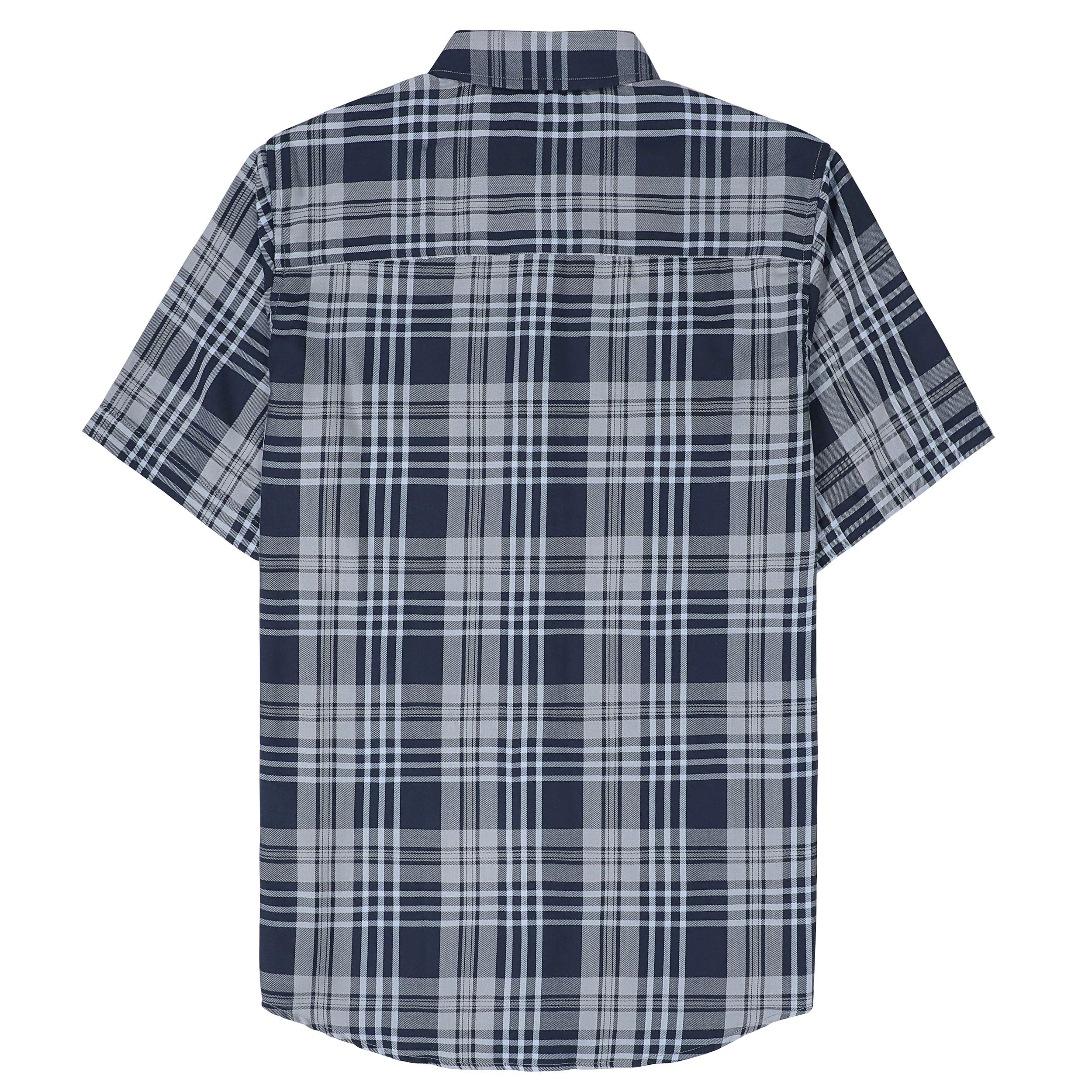Dubinik® Bamboo Viscose Mens Short Sleeve Button Down Pockets Shirts#39502