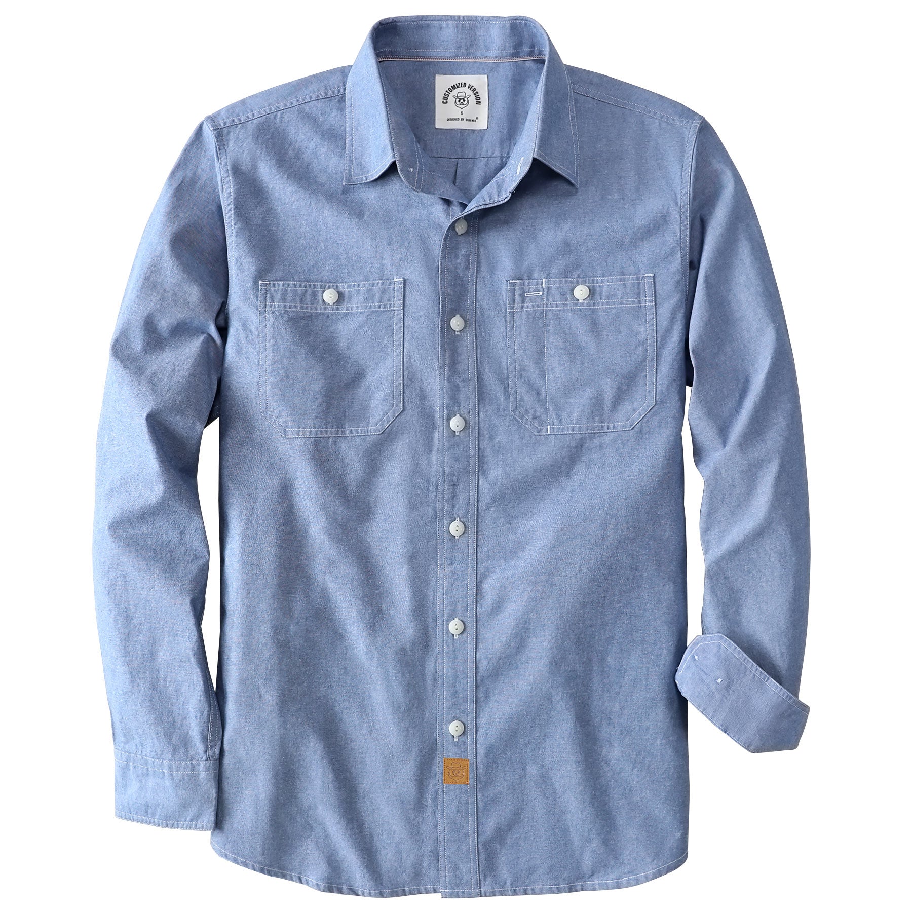 Dubinik® Chambray Long Sleeve Denim Workshirt with Pockets#58009