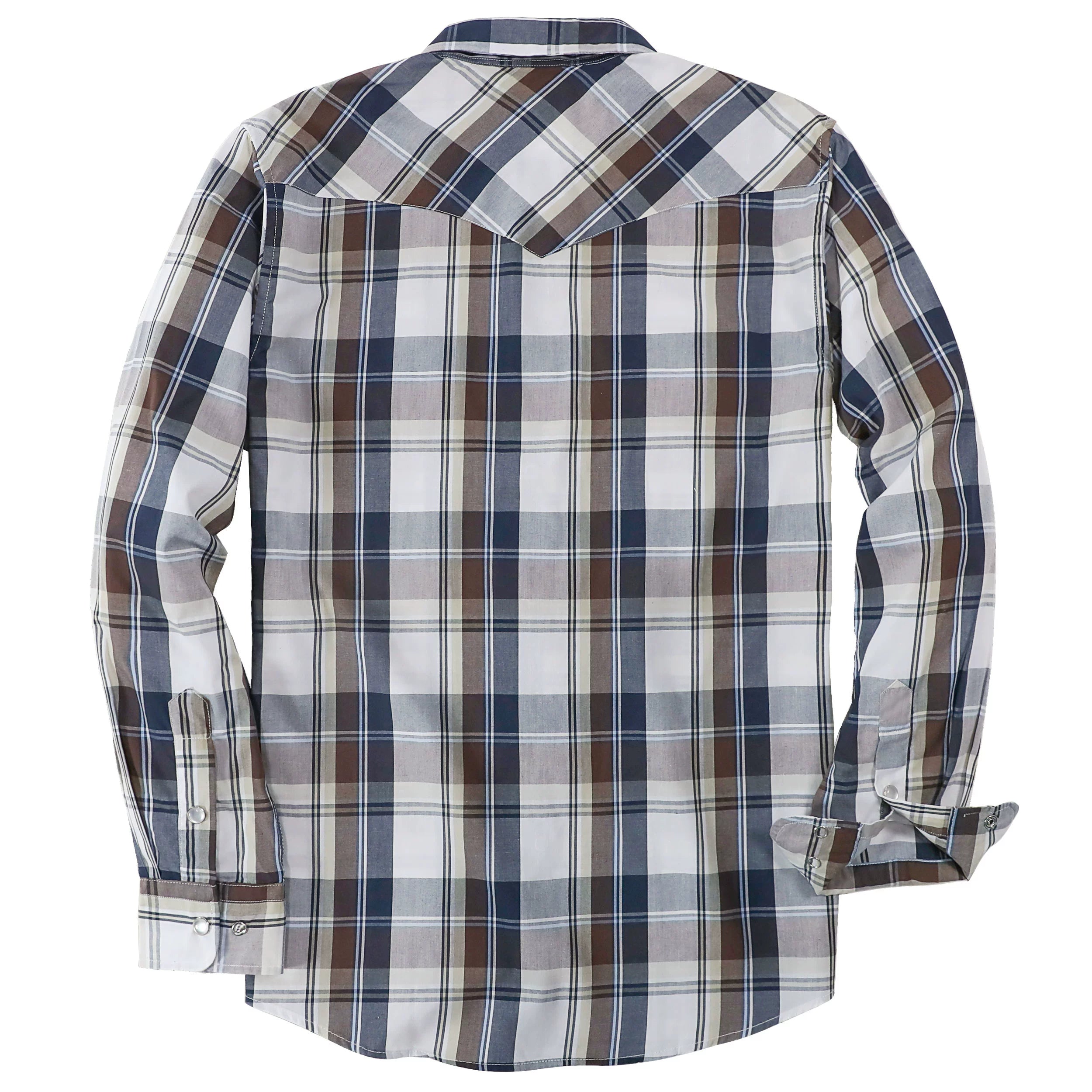 Dubinik® Pearl Snap Shirts for Men Long Sleeve Western Shirts for Men Vintage Casual Plaid Shirt Cowboy Shirts for Men#42006