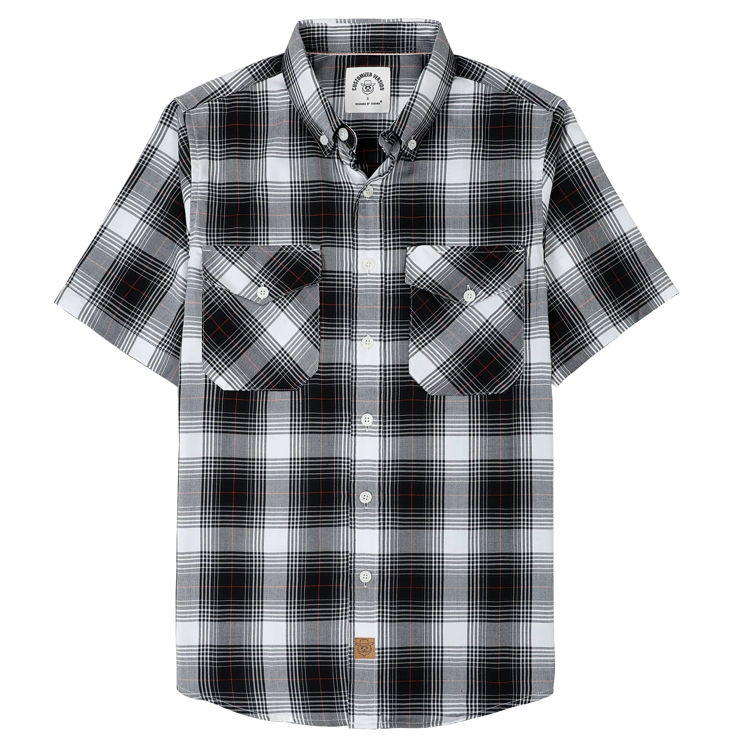Dubinik® Bamboo Viscose Mens Short Sleeve Button Down Pockets Shirts#39011
