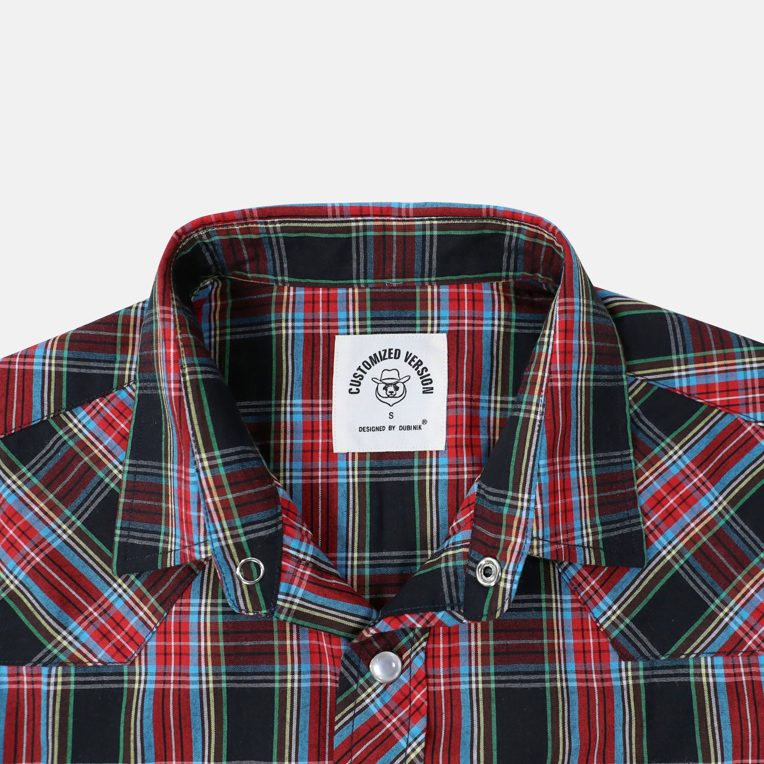 Dubinik® Western Shirts for Men Short Sleeve Plaid Pearl Snap Shirts for Men Button Up Shirt Cowboy Casual Work Shirt#41011