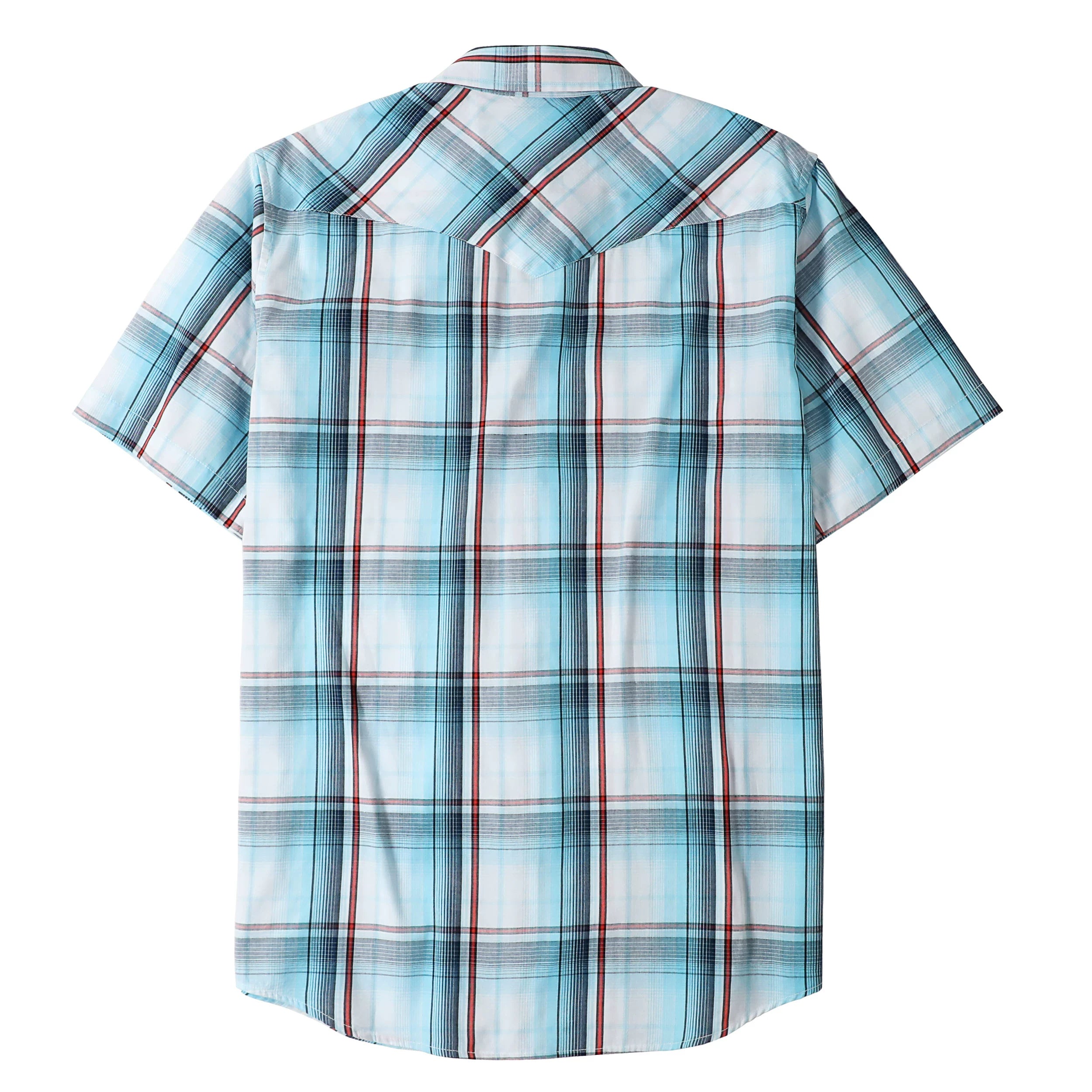 Dubinik® Western Shirts for Men Short Sleeve Plaid Pearl Snap Shirts for Men Button Up Shirt Cowboy Casual Work Shirt#41018