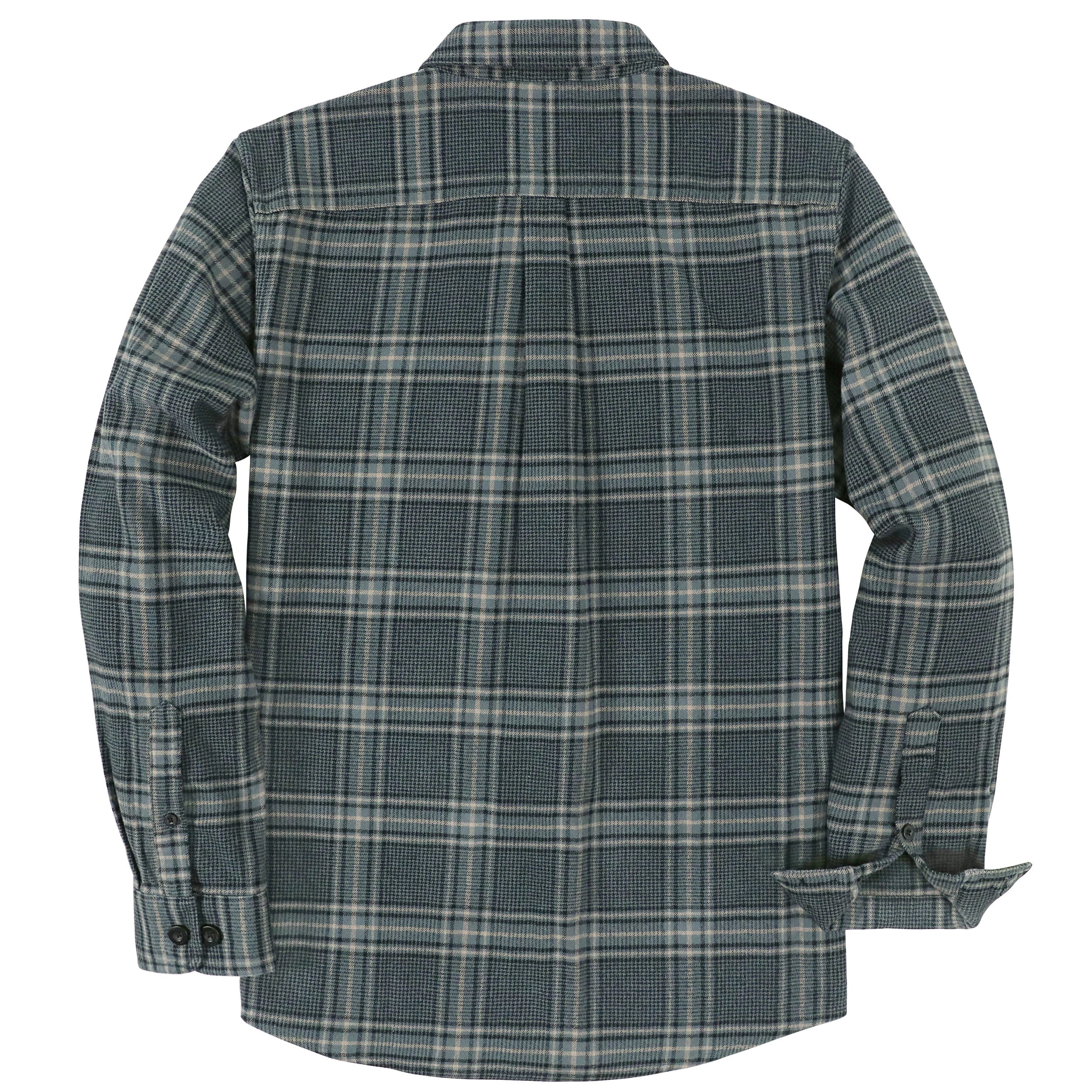 Dubinik® Mens Long Sleeve Midweight Flannel Shirt Warm Casual Soft Cotton Button Down Plaid Shirt #3404