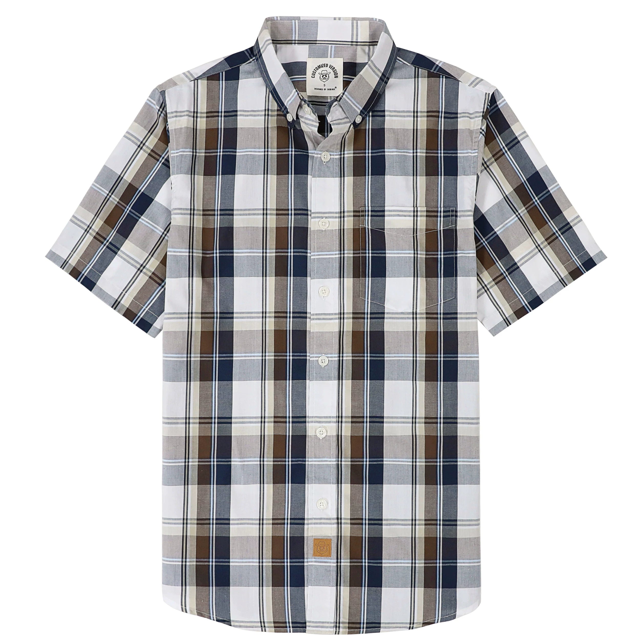 Dubinik® Mens Short Sleeve Button Down Shirts Summer Vintage Short Sleeve Button Down Men Lightweight Men's Casual Shirts#51006