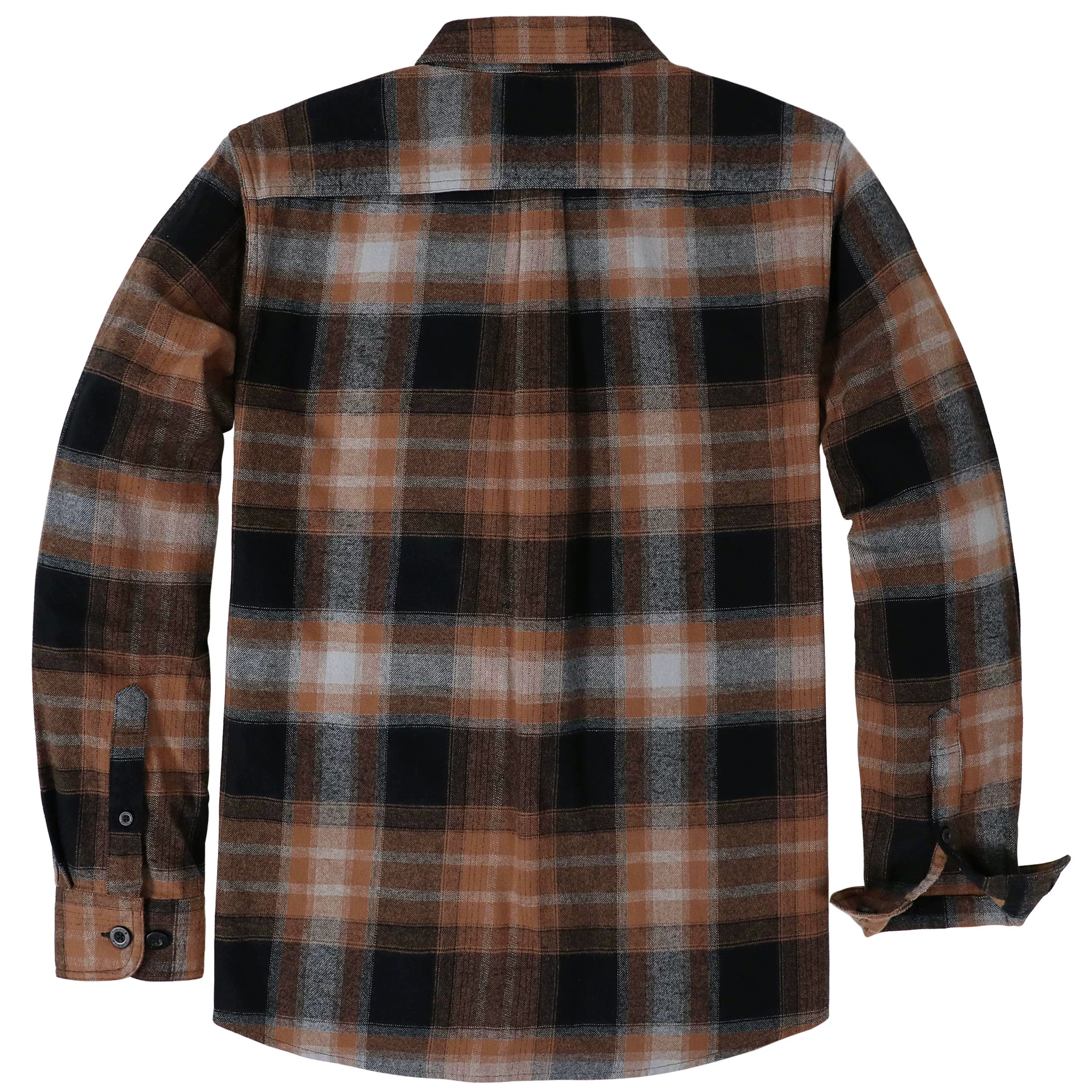 Dubinik® Mens Long Sleeve Midweight Flannel Shirt Warm Casual Soft Cotton Button Down Plaid Shirt #3417