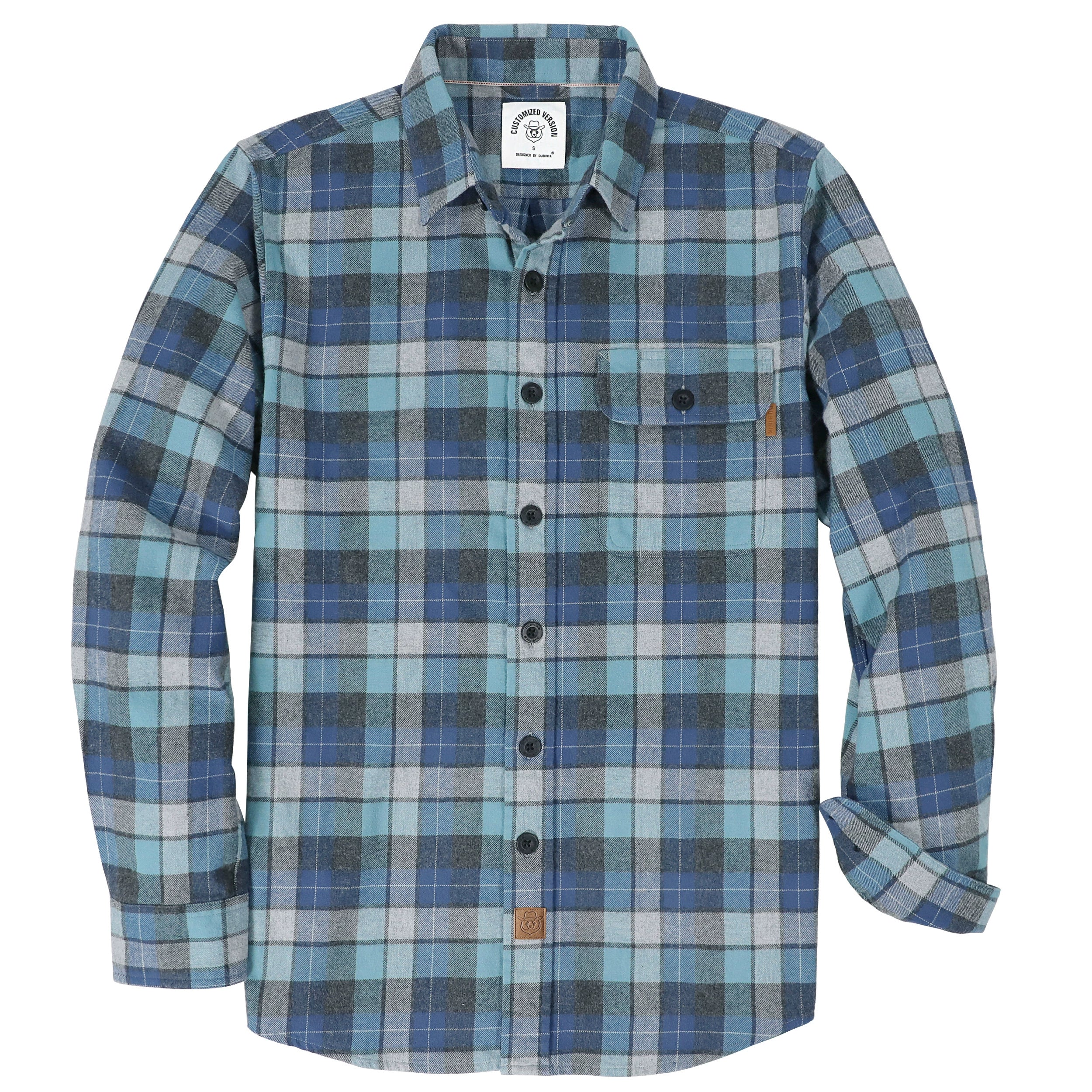 Dubinik®Mens Flannel Shirts Long Sleeve Flannel Shirt For Men Warm Casual Soft Cotton Button Down Plaid Mens Flannel Shirt #3407