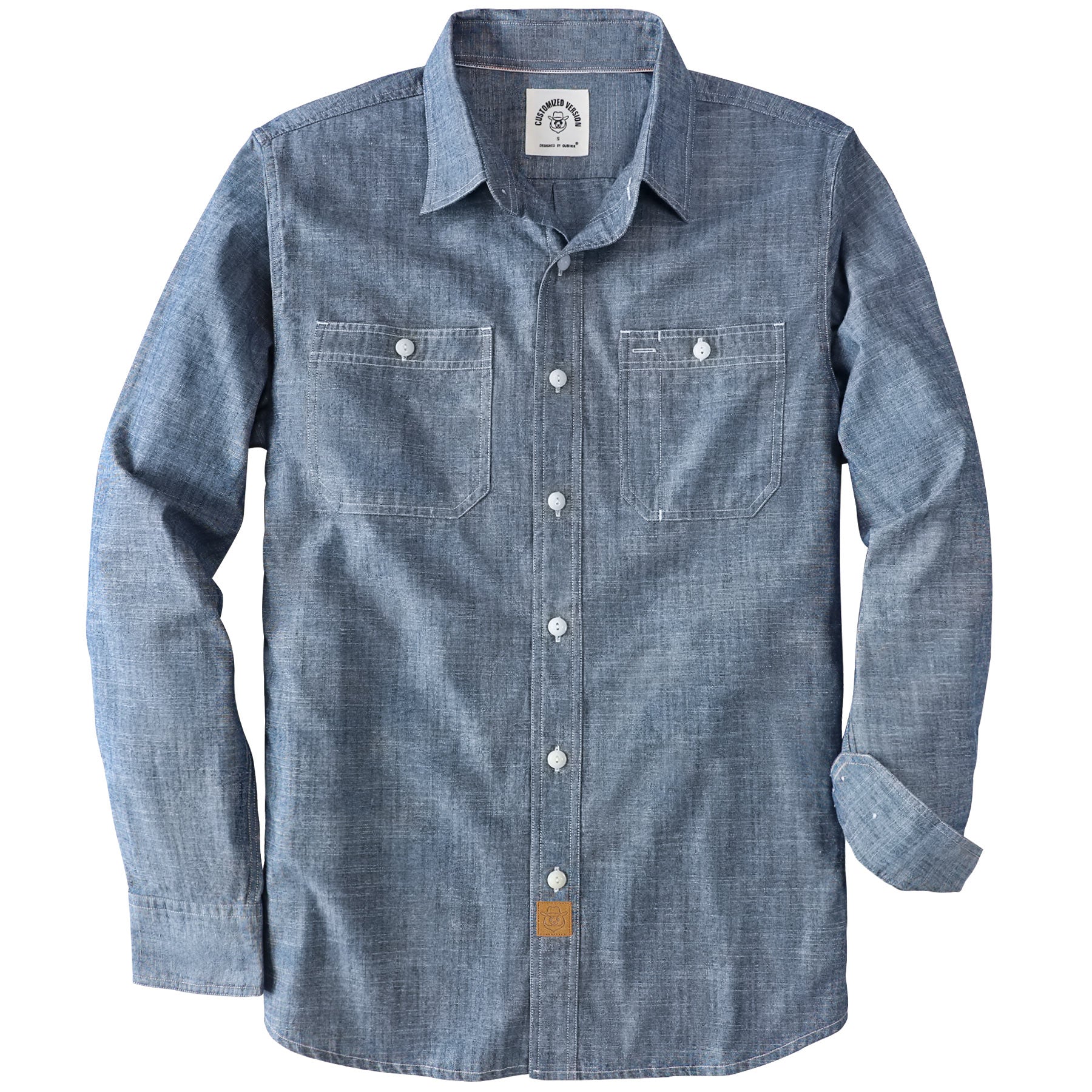 Dubinik® Chambray Long Sleeve Denim Workshirt with Pockets#58004