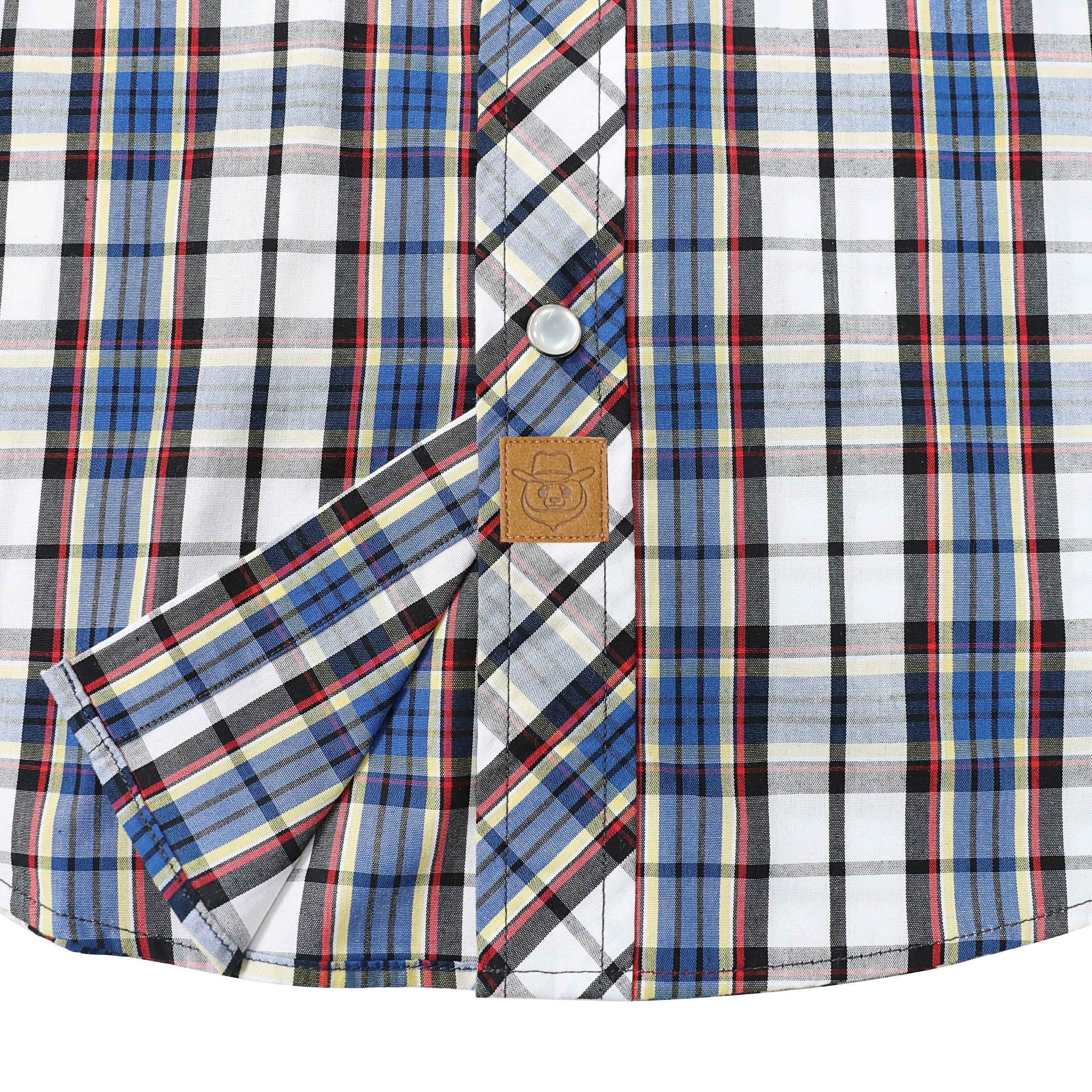 Dubinik® Western Shirts for Men Short Sleeve Plaid Pearl Snap Shirts for Men Button Up Shirt Cowboy Casual Work Shirt#41009