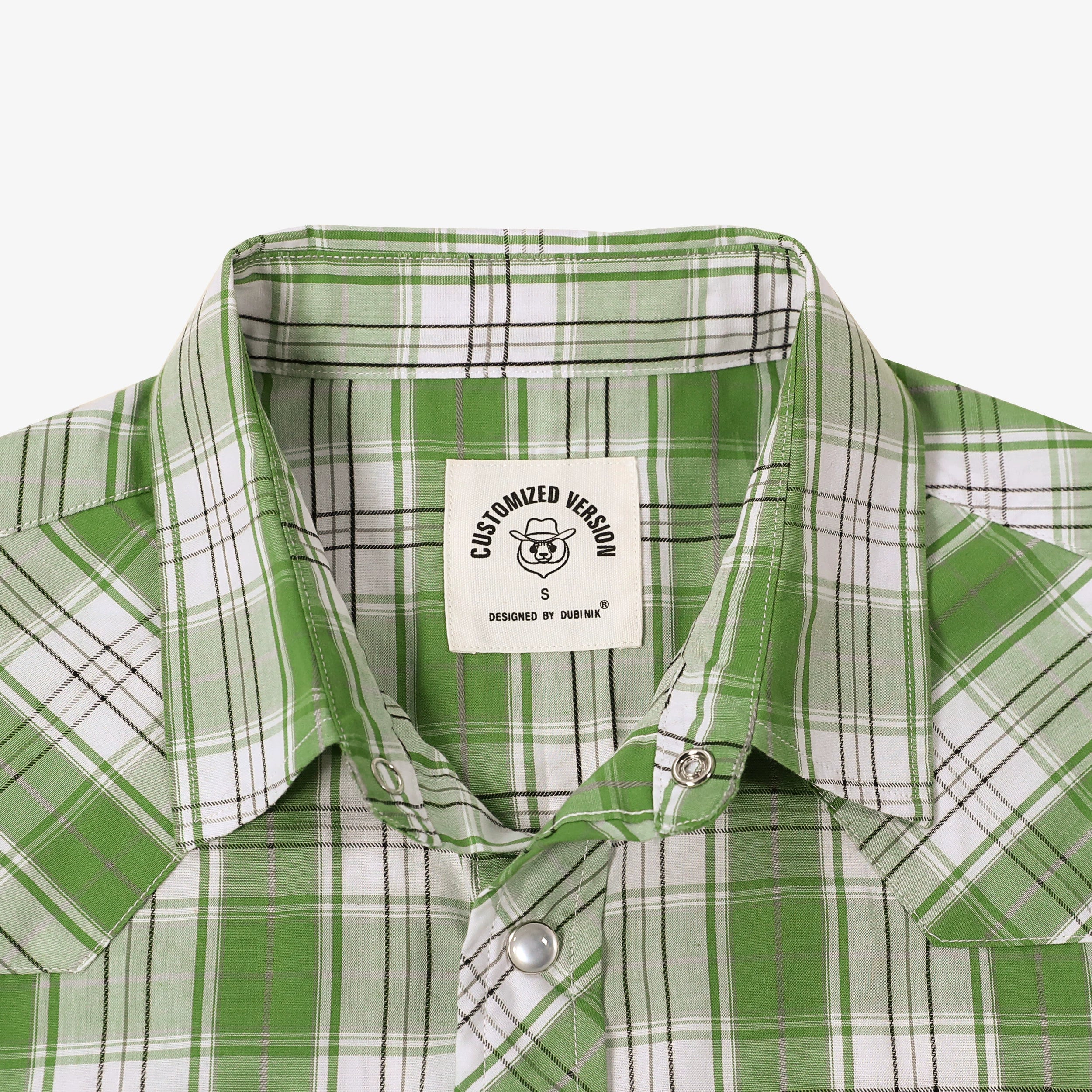 Dubinik® Western Shirts for Men Short Sleeve Plaid Pearl Snap Shirts for Men Button Up Shirt Cowboy Casual Work Shirt#41022
