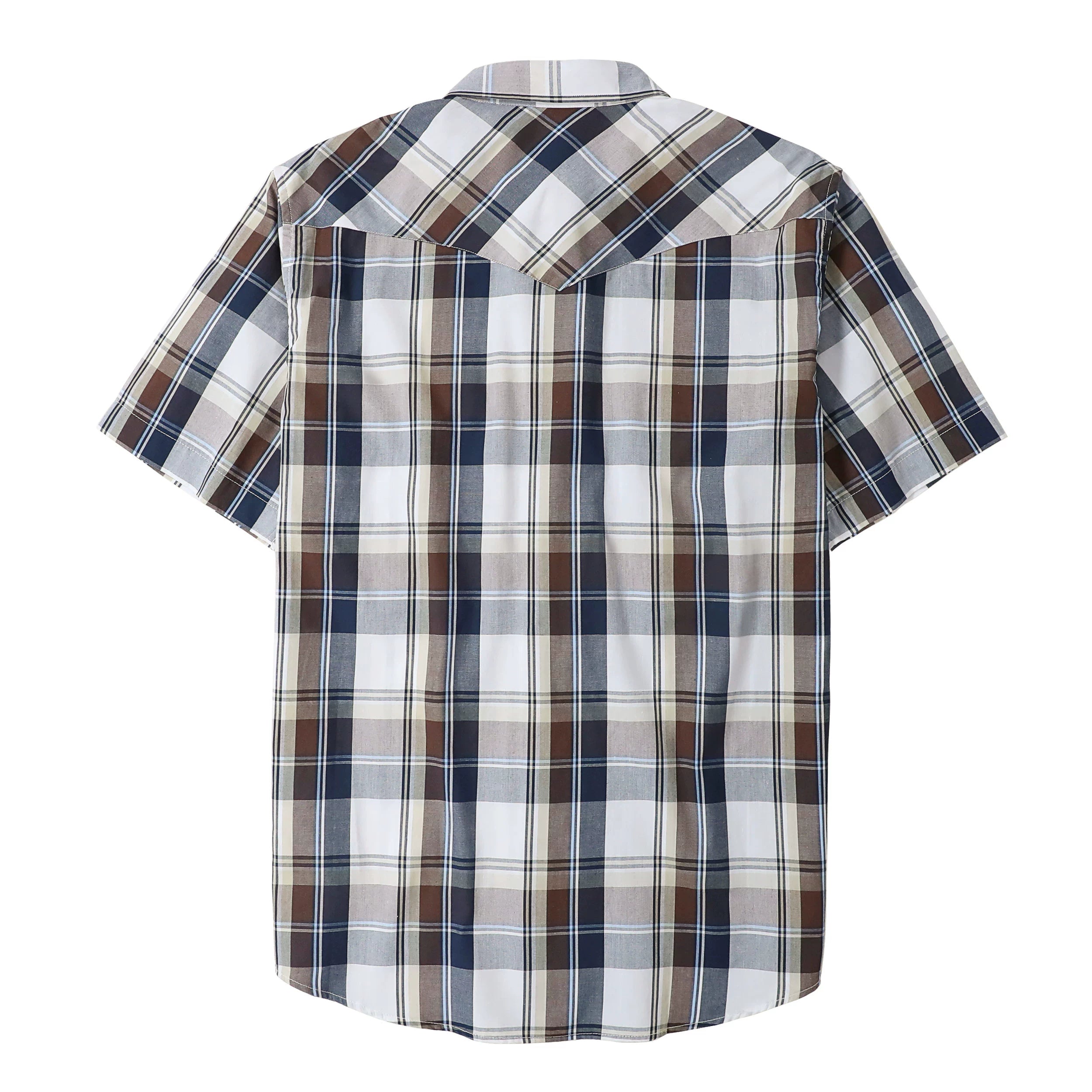 Dubinik® Western Shirts for Men Short Sleeve Plaid Pearl Snap Shirts for Men Button Up Shirt Cowboy Casual Work Shirt#41006