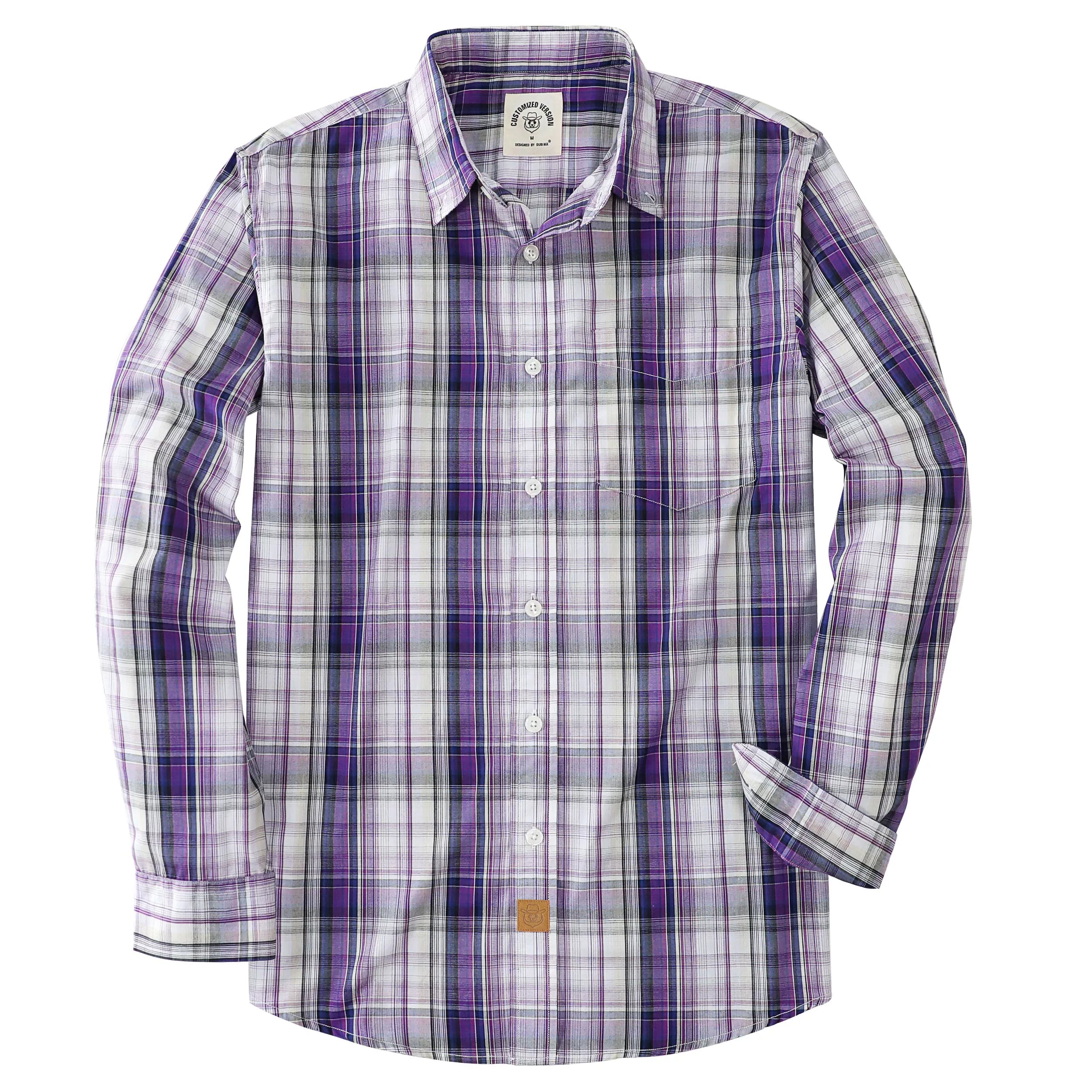 Dubinik®Mens Shirts Long Sleeve Shirts For Men Casual Button Down Vintage Plaid Pocket Soft Mens Button Up Shirts Long Sleeve#52008