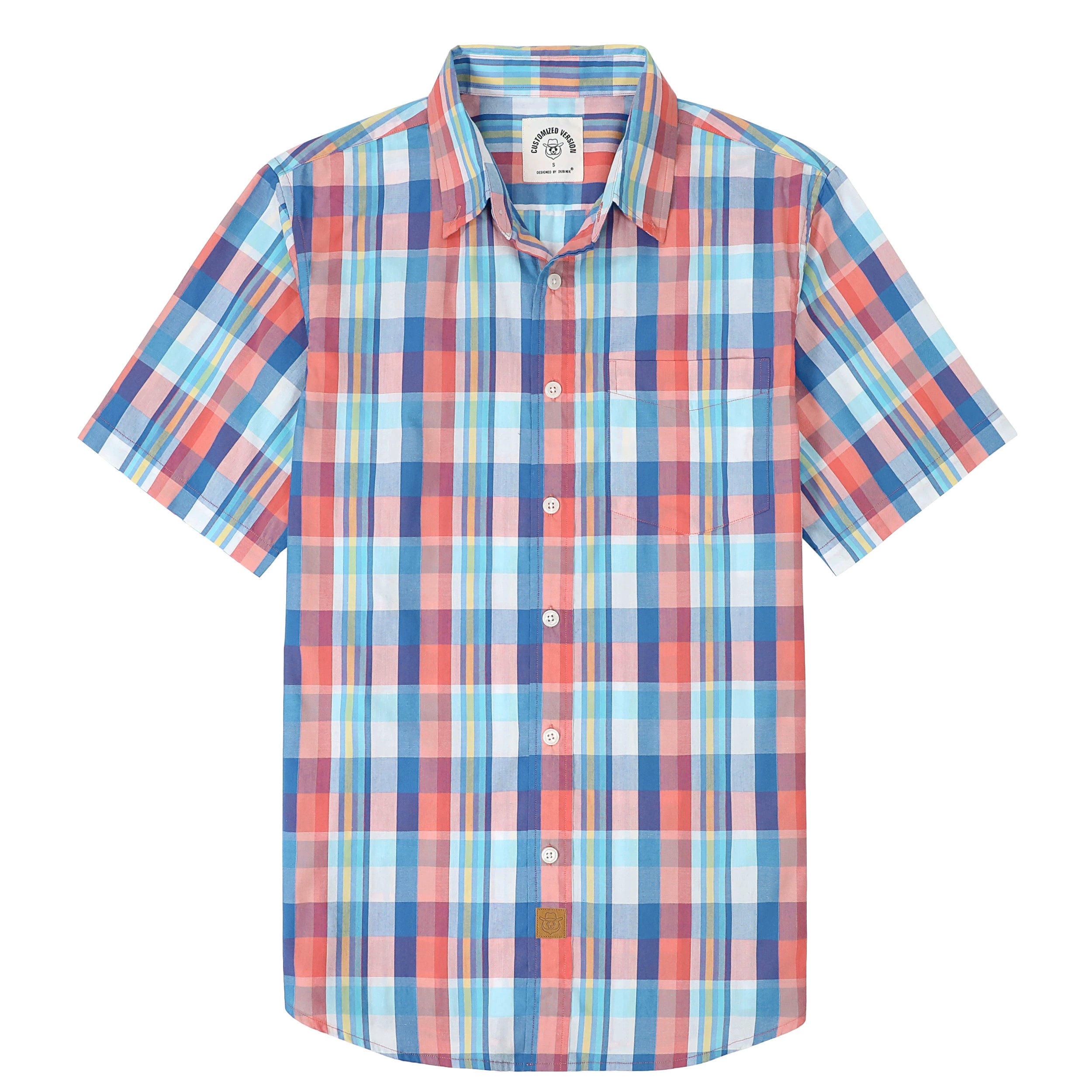 Dubinik® Mens Short Sleeve Button Down Shirts Summer Vintage Short Sleeve Button Down Men Lightweight Men's Casual Shirts#51021
