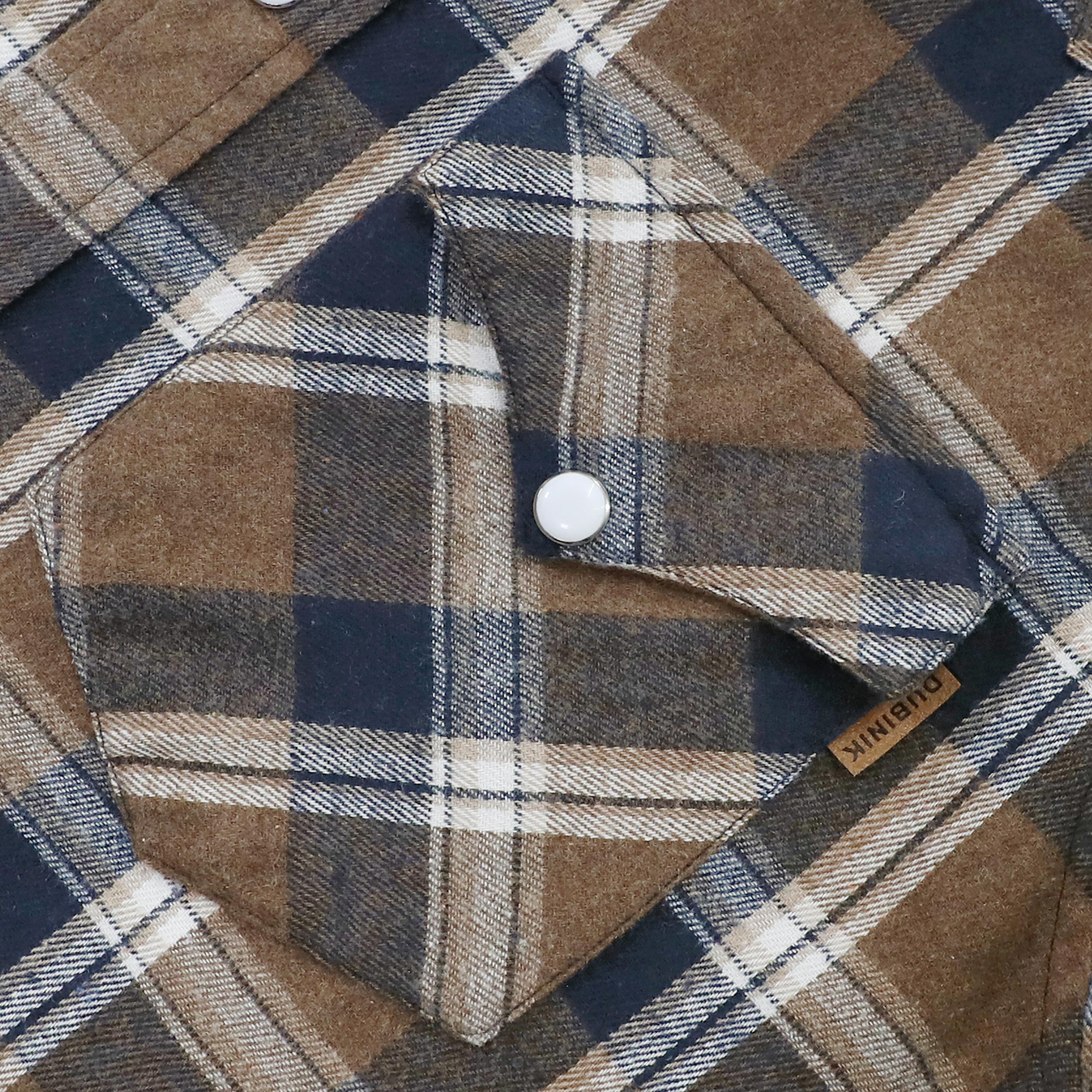Dubinik® Flannel Shirt For Men Western Cowboy Pearl Snap Shirts For Men Long Sleeve Vintage Buttons Down Plaid Shirt #28902