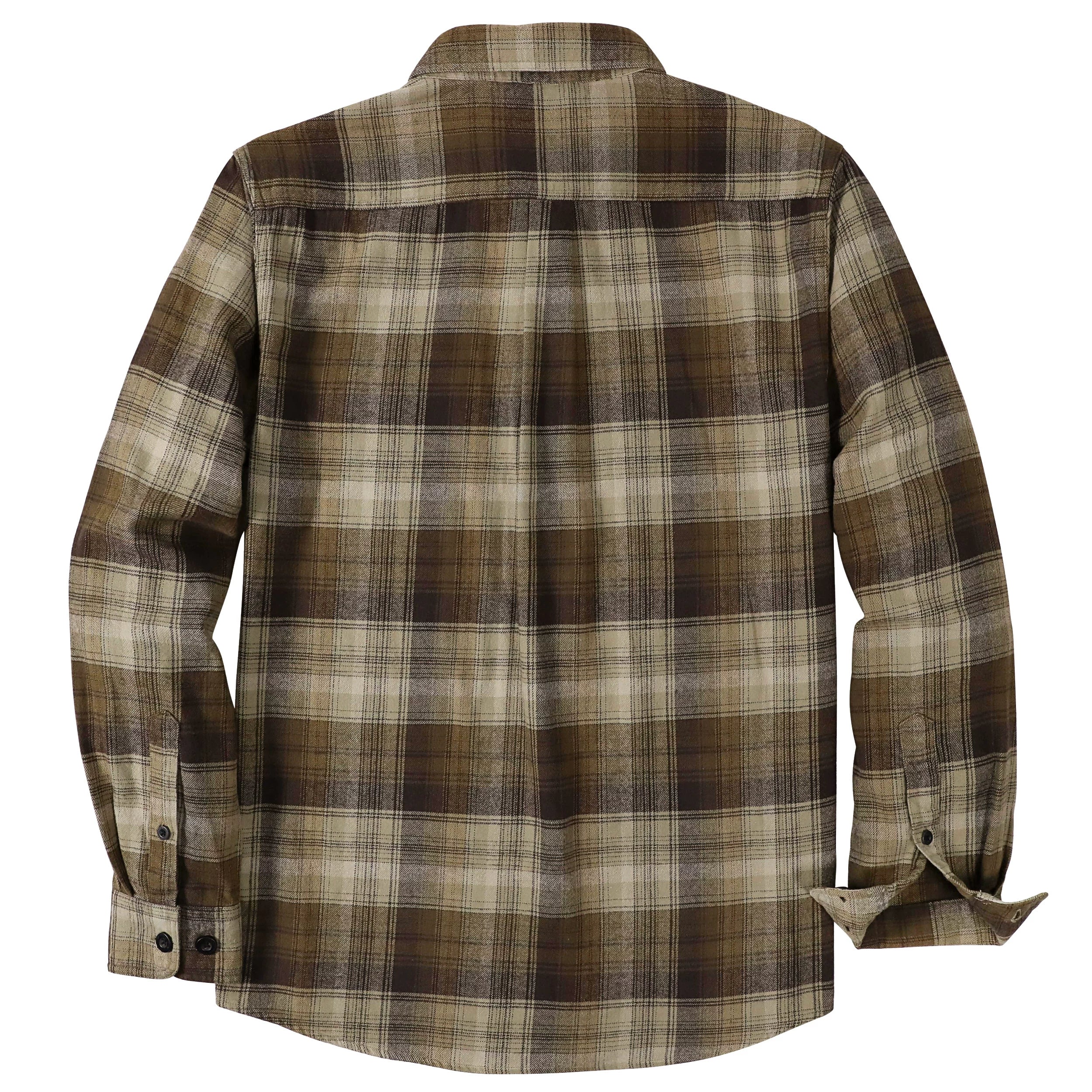 Dubinik® Mens Long Sleeve Midweight Flannel Shirt Warm Casual Soft Cotton Button Down Plaid Shirt #3416