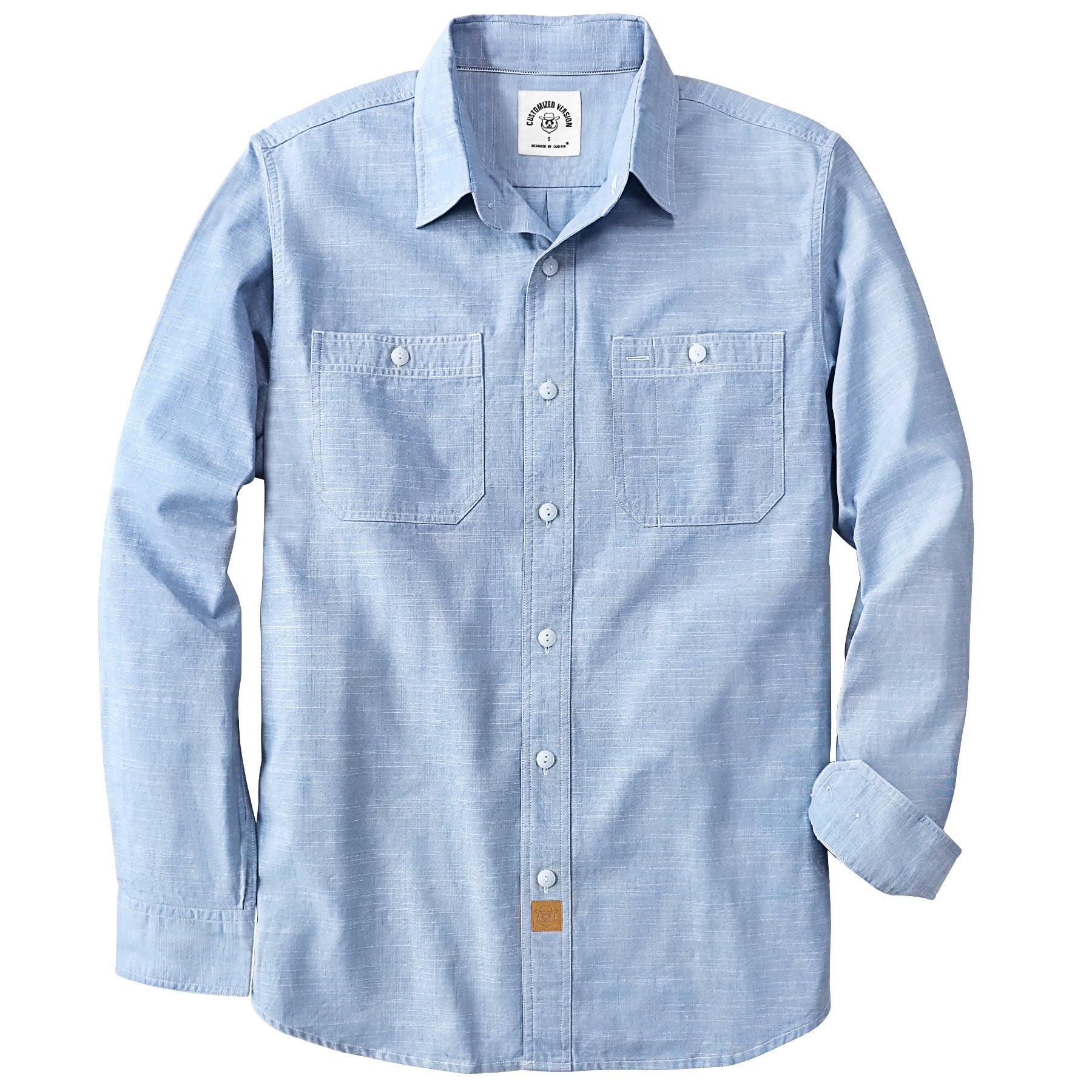 Dubinik® Chambray Long Sleeve Denim Workshirt with Pockets#58003