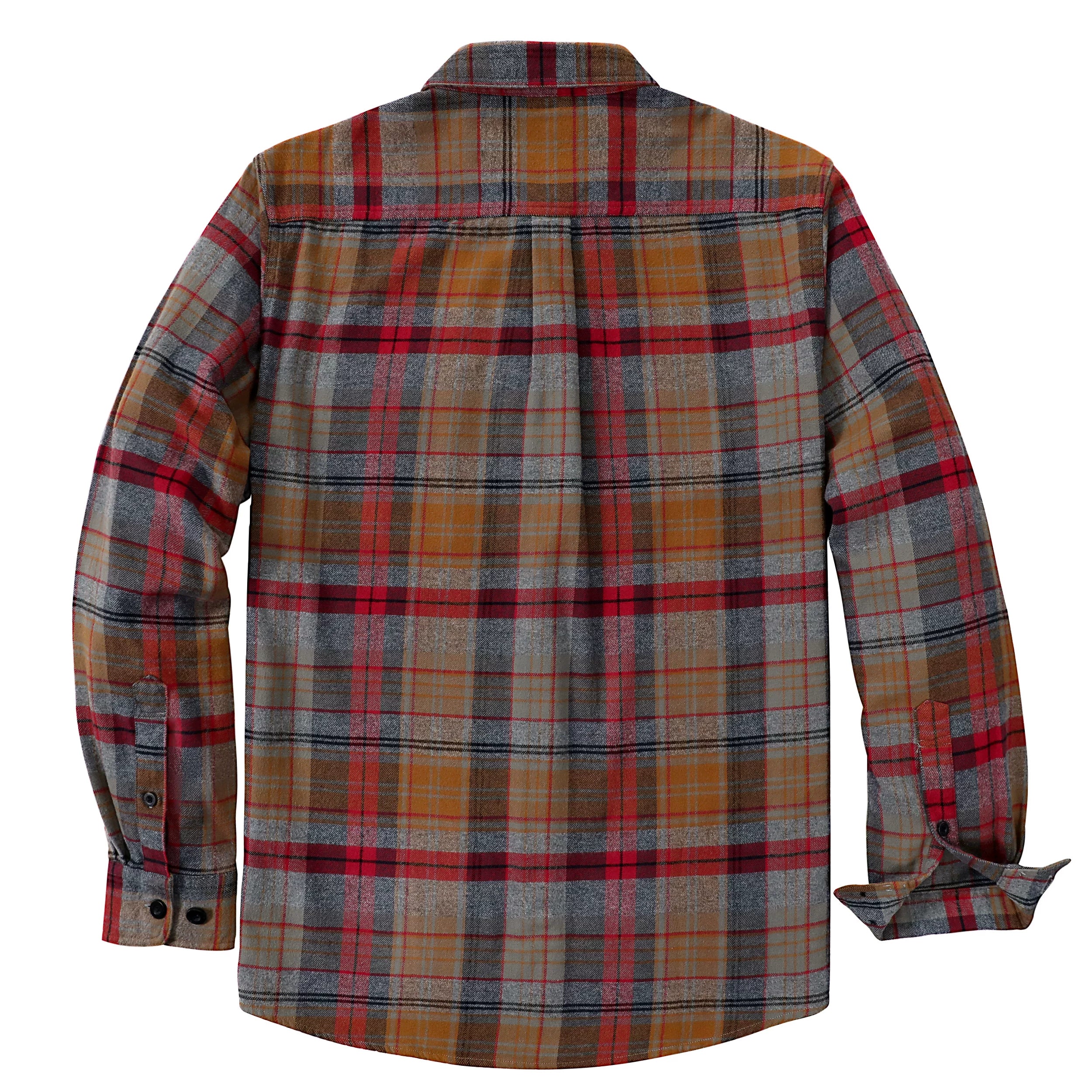 Dubinik® Mens Long Sleeve Midweight Flannel Shirt Warm Casual Soft Cotton Button Down Plaid Shirt #3413