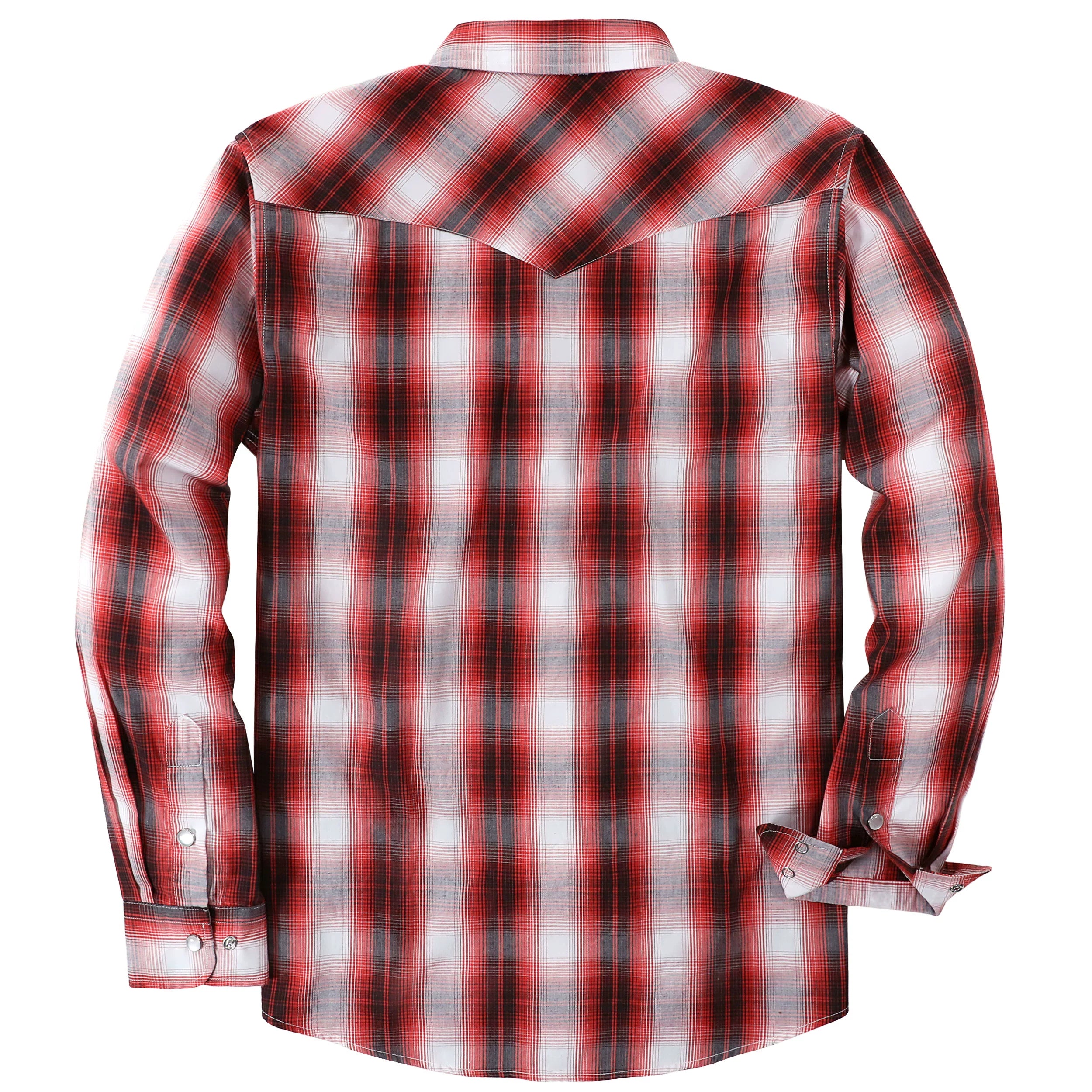 Dubinik® Pearl Snap Shirts for Men Long Sleeve Western Shirts for Men Vintage Casual Plaid Shirt Cowboy Shirts for Men#42028