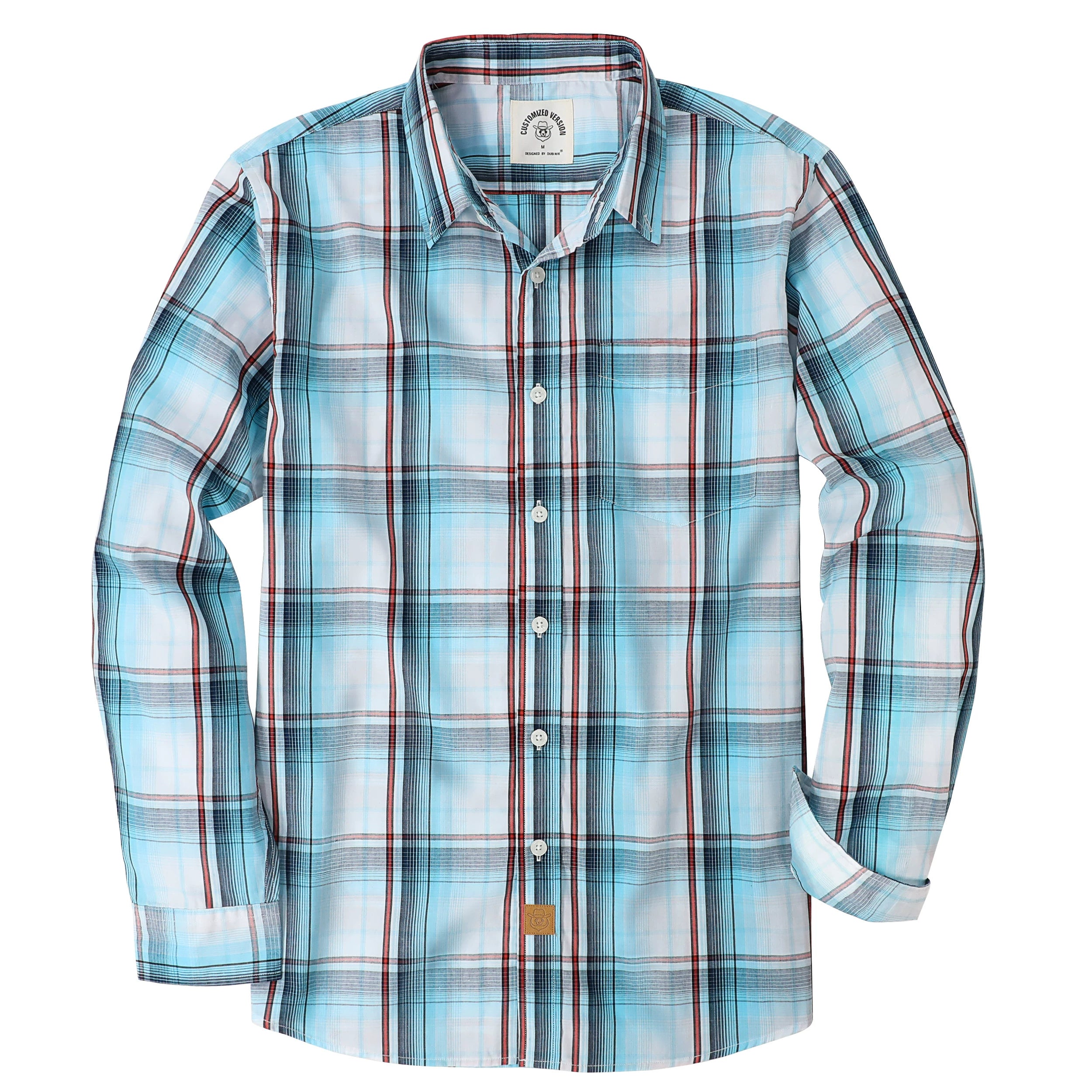Dubinik®Mens Shirts Long Sleeve Shirts For Men Casual Button Down Vintage Plaid Pocket Soft Mens Button Up Shirts Long Sleeve#52018