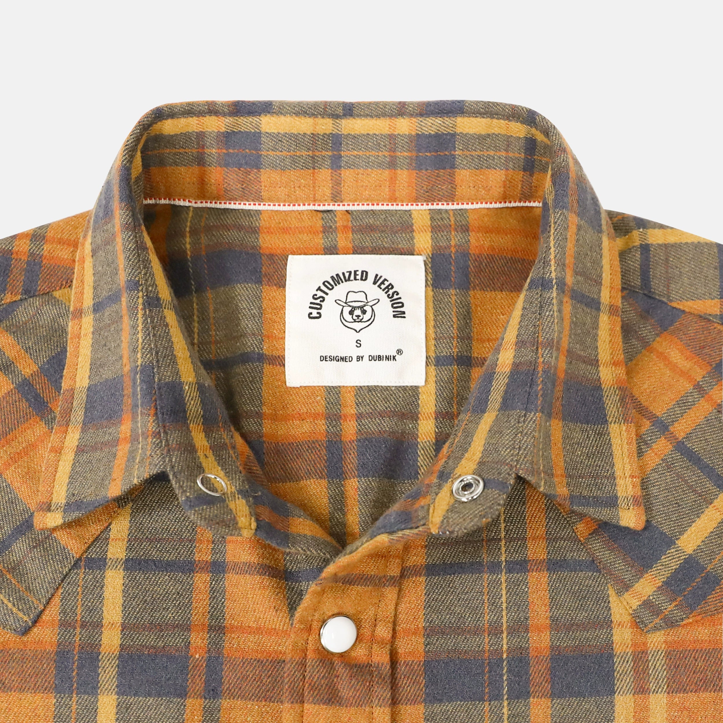 Dubinik® Flannel Shirt For Men Western Cowboy Pearl Snap Shirts For Men Long Sleeve Vintage Buttons Down Plaid Shirt #28009