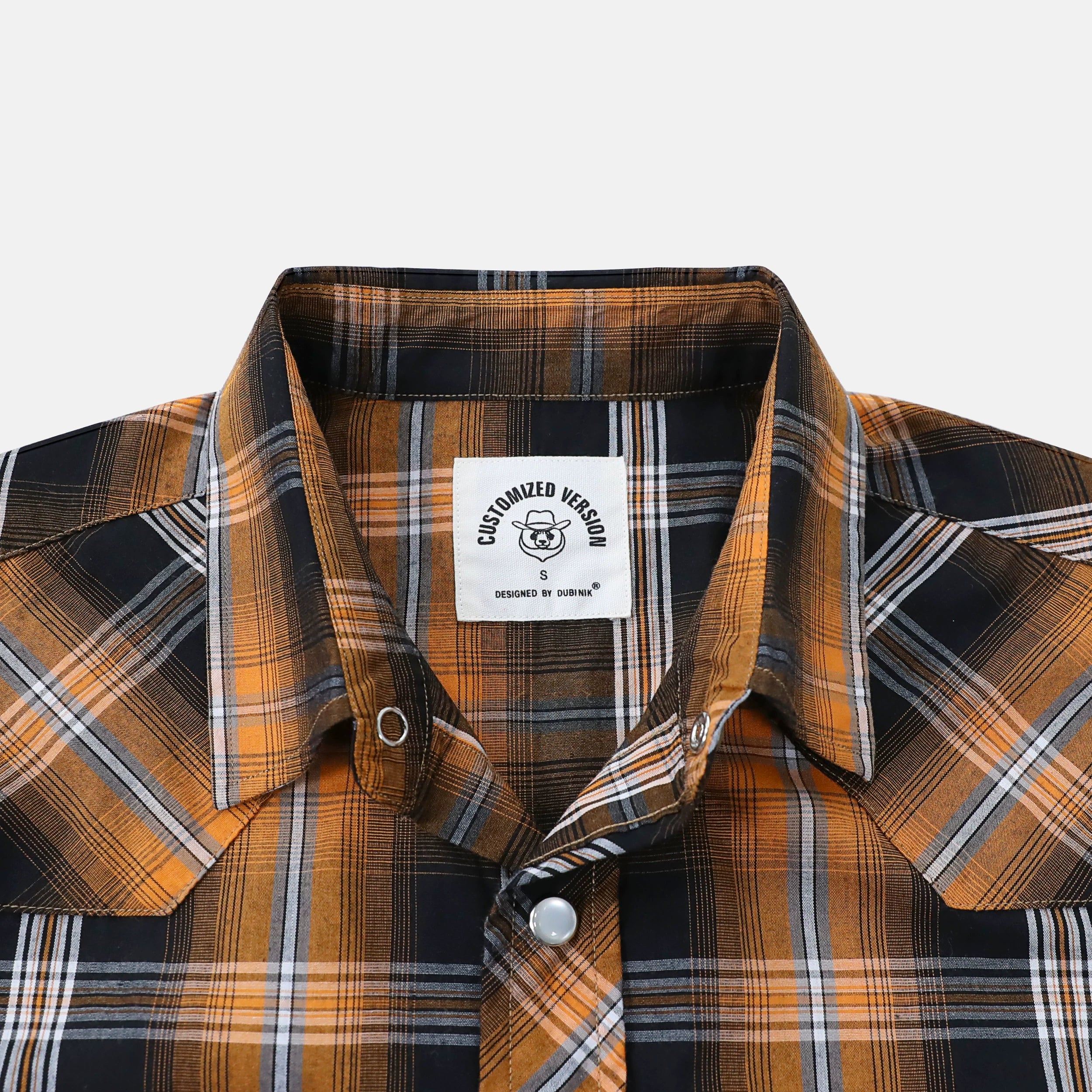 Dubinik® Western Shirts for Men Short Sleeve Plaid Pearl Snap Shirts for Men Button Up Shirt Cowboy Casual Work Shirt#41005