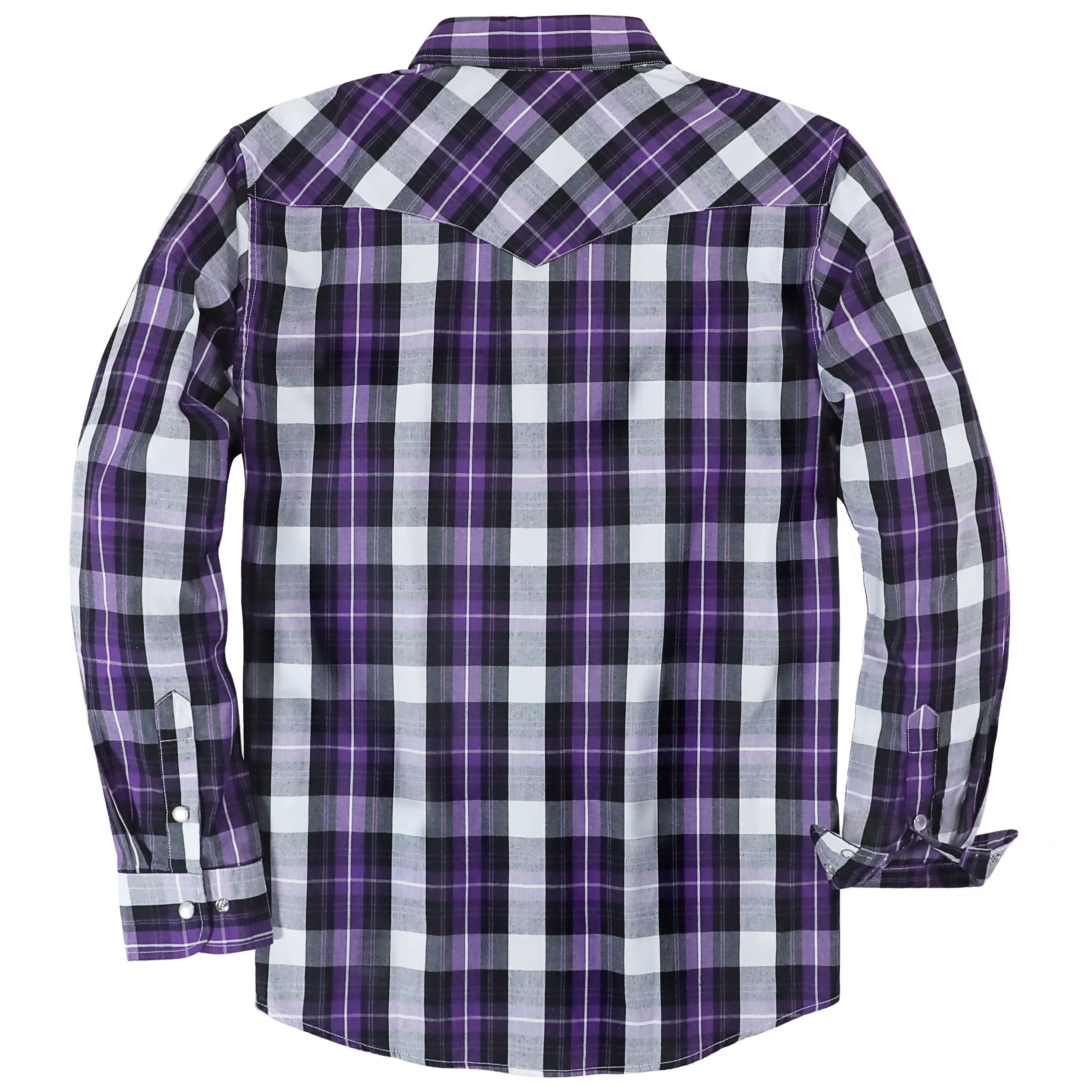 Dubinik® Pearl Snap Shirts for Men Long Sleeve Western Shirts for Men Vintage Casual Plaid Shirt Cowboy Shirts for Men#42033