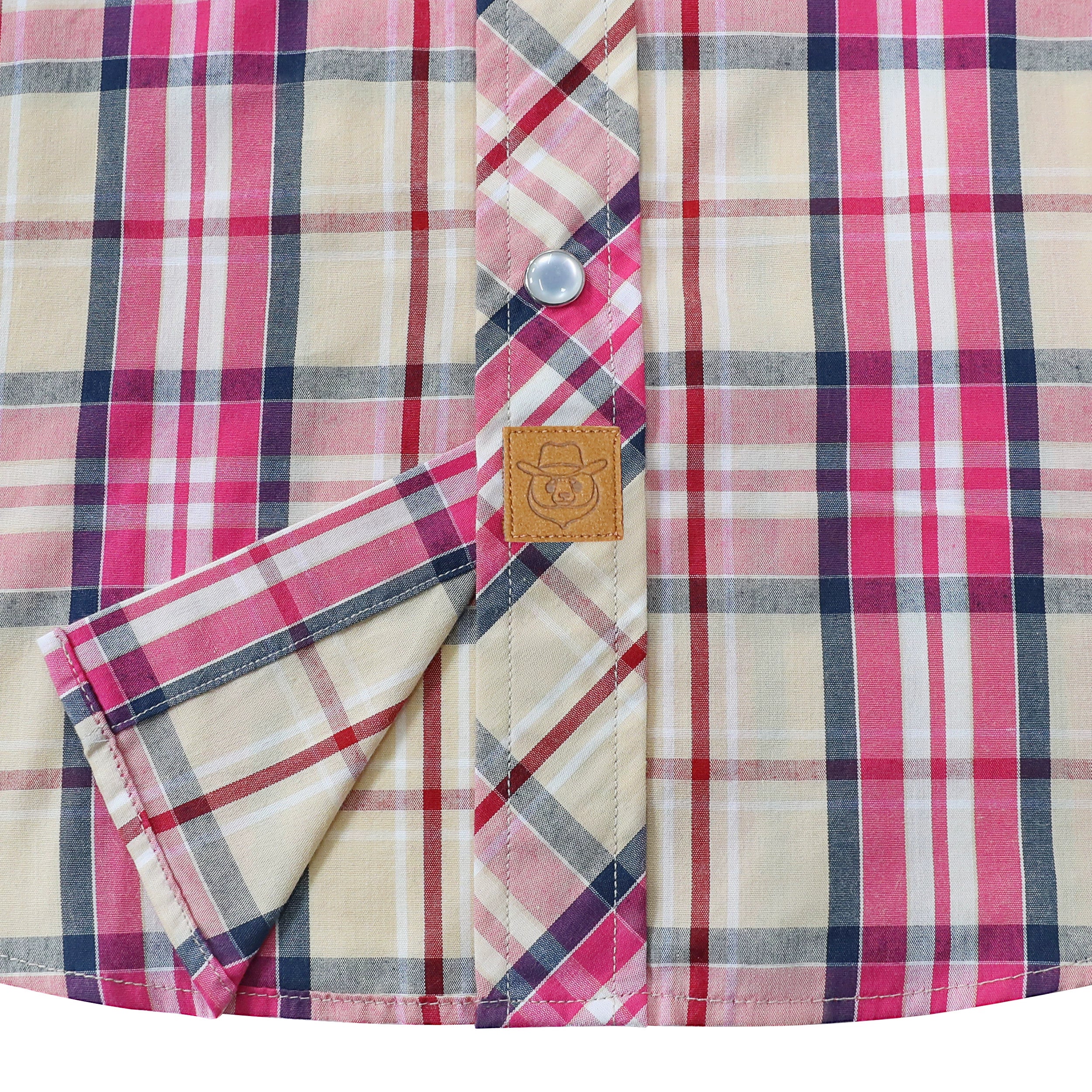 Dubinik® Western Shirts for Men Short Sleeve Plaid Pearl Snap Shirts for Men Button Up Shirt Cowboy Casual Work Shirt#41023