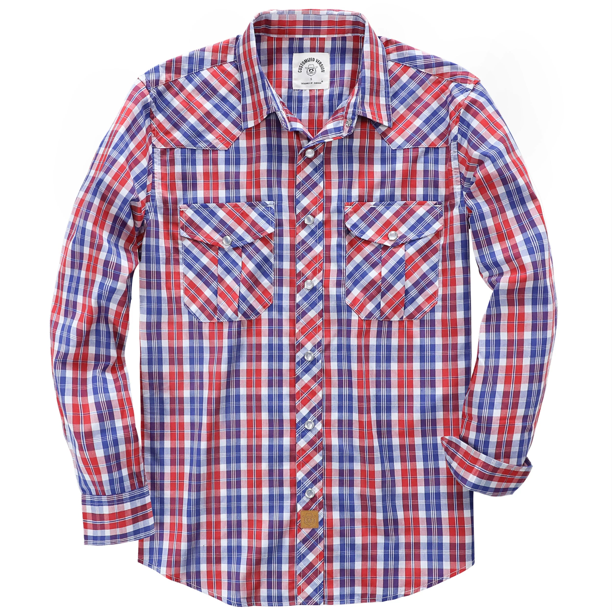 Dubinik® Pearl Snap Shirts for Men Long Sleeve Western Shirts for Men Vintage Casual Plaid Shirt Cowboy Shirts for Men#42013