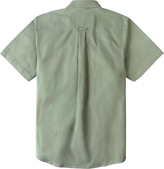 Dubinik® Mens Short Sleeve Button Down Shirts Two Pocket Vintage Mens Work Shirt Cotton Mens Shirts Casual with Stretch#0055006