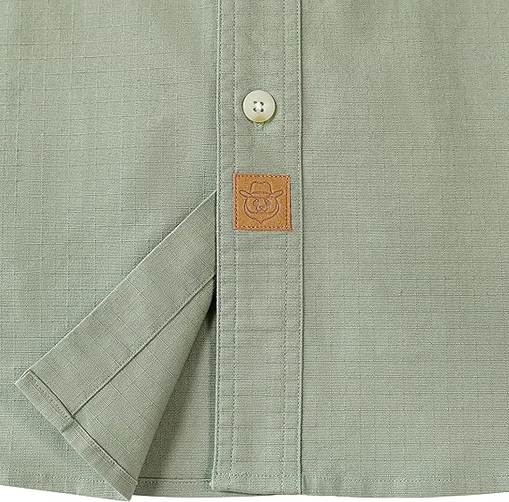 Dubinik® Mens Short Sleeve Button Down Shirts Two Pocket Vintage Mens Work Shirt Cotton Mens Shirts Casual with Stretch#0055006