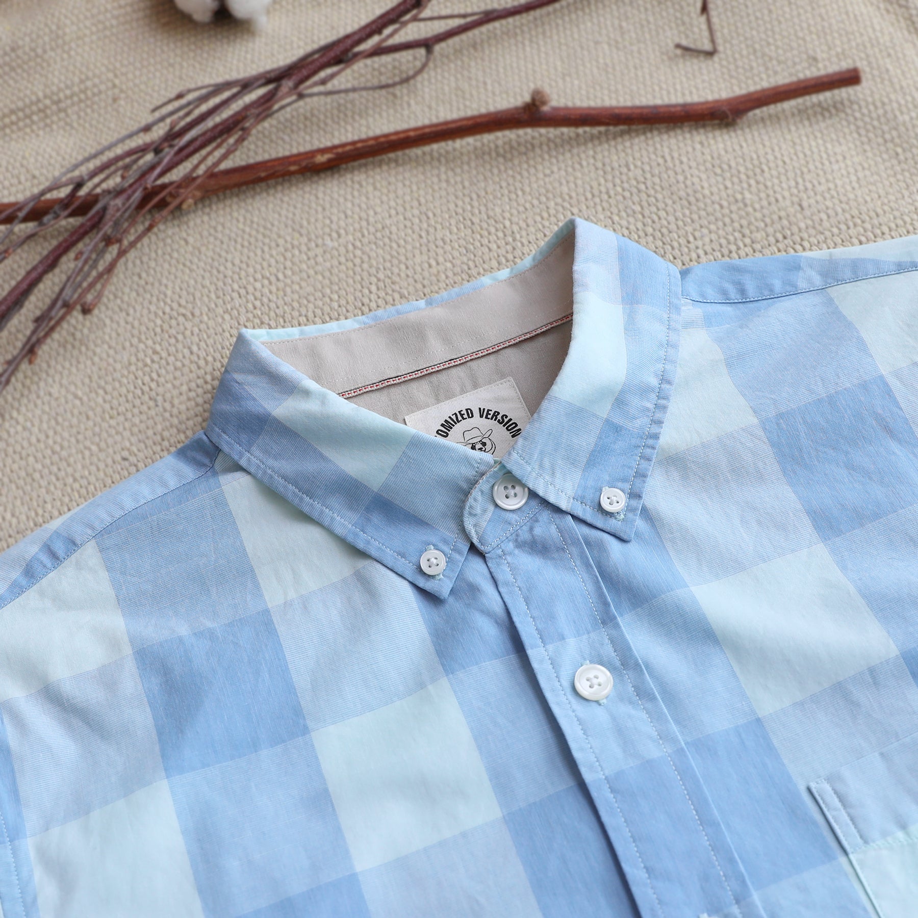 Men's casual short-sleeved cotton shirt #0024