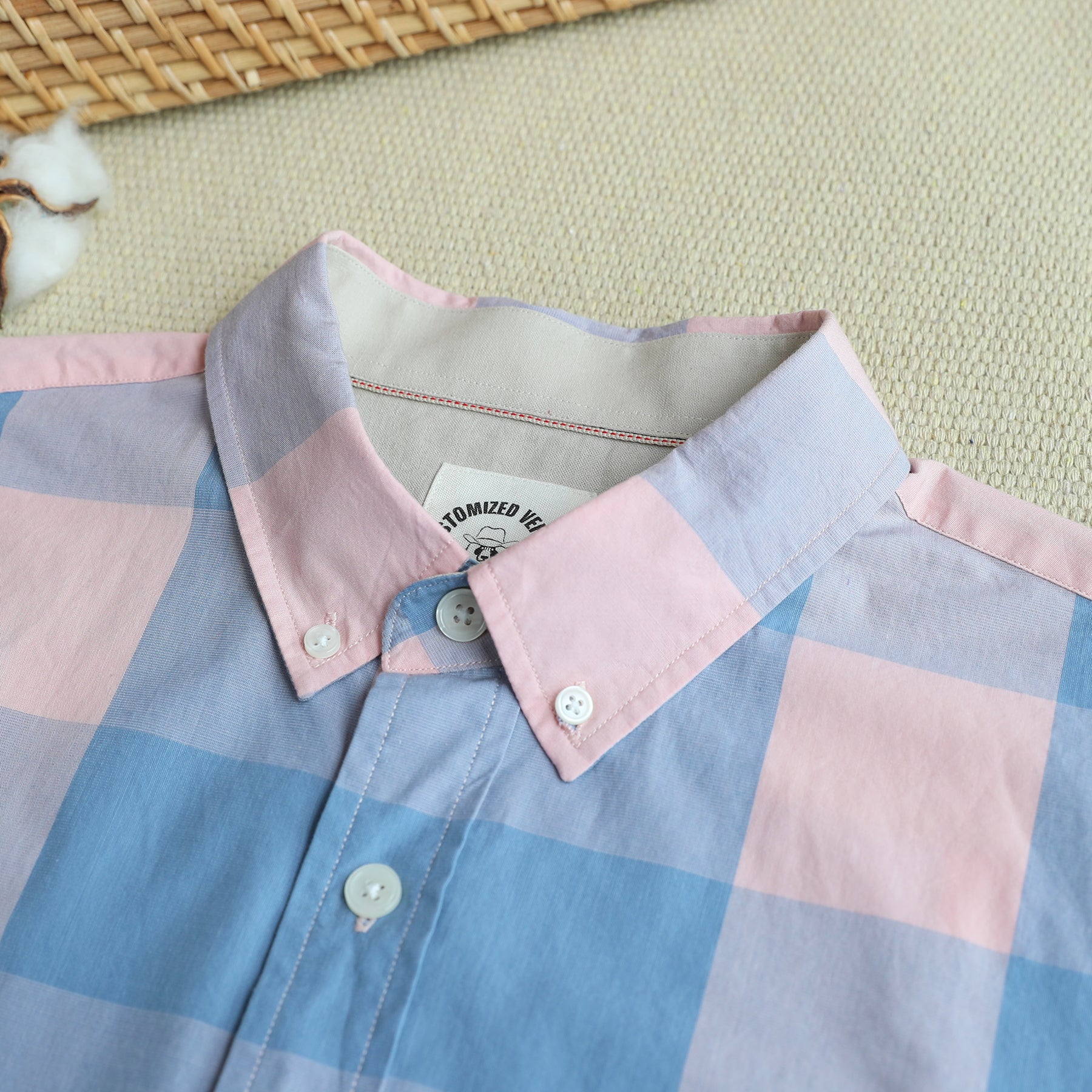 Men's casual short-sleeved cotton shirt #0025