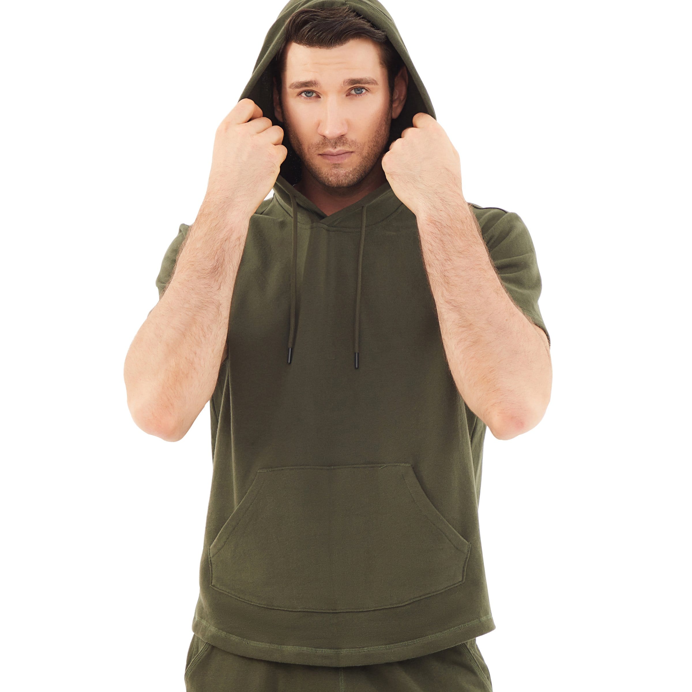Men's Hoodies short-sleeved hooded sweatshirt #0604
