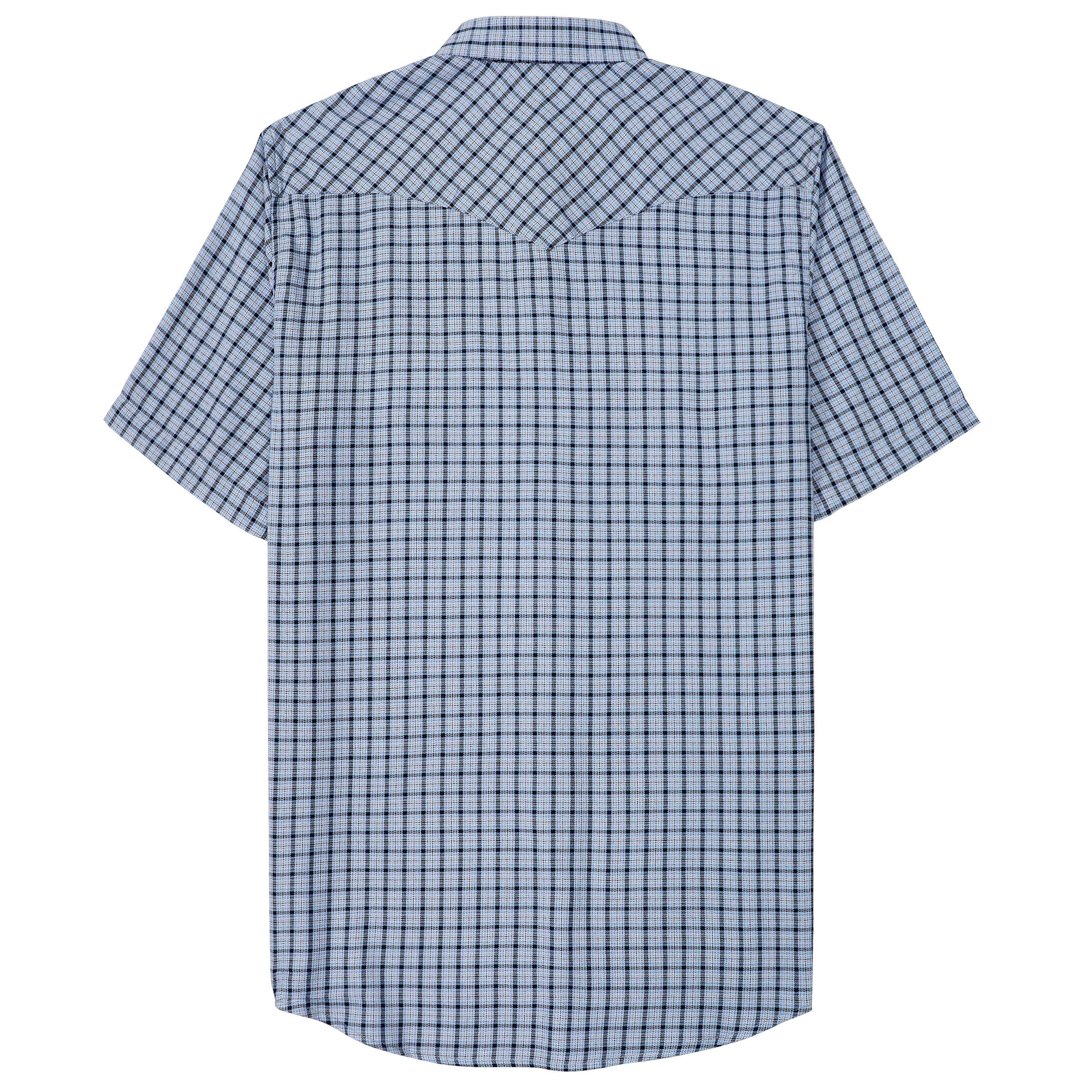 Dubinik®Bamboo Fiber Mens Shirts Short Sleeve Plaid Shirt Men Western Cowboy Pearl Snap Vintage Casual Plaid Shirt #2910