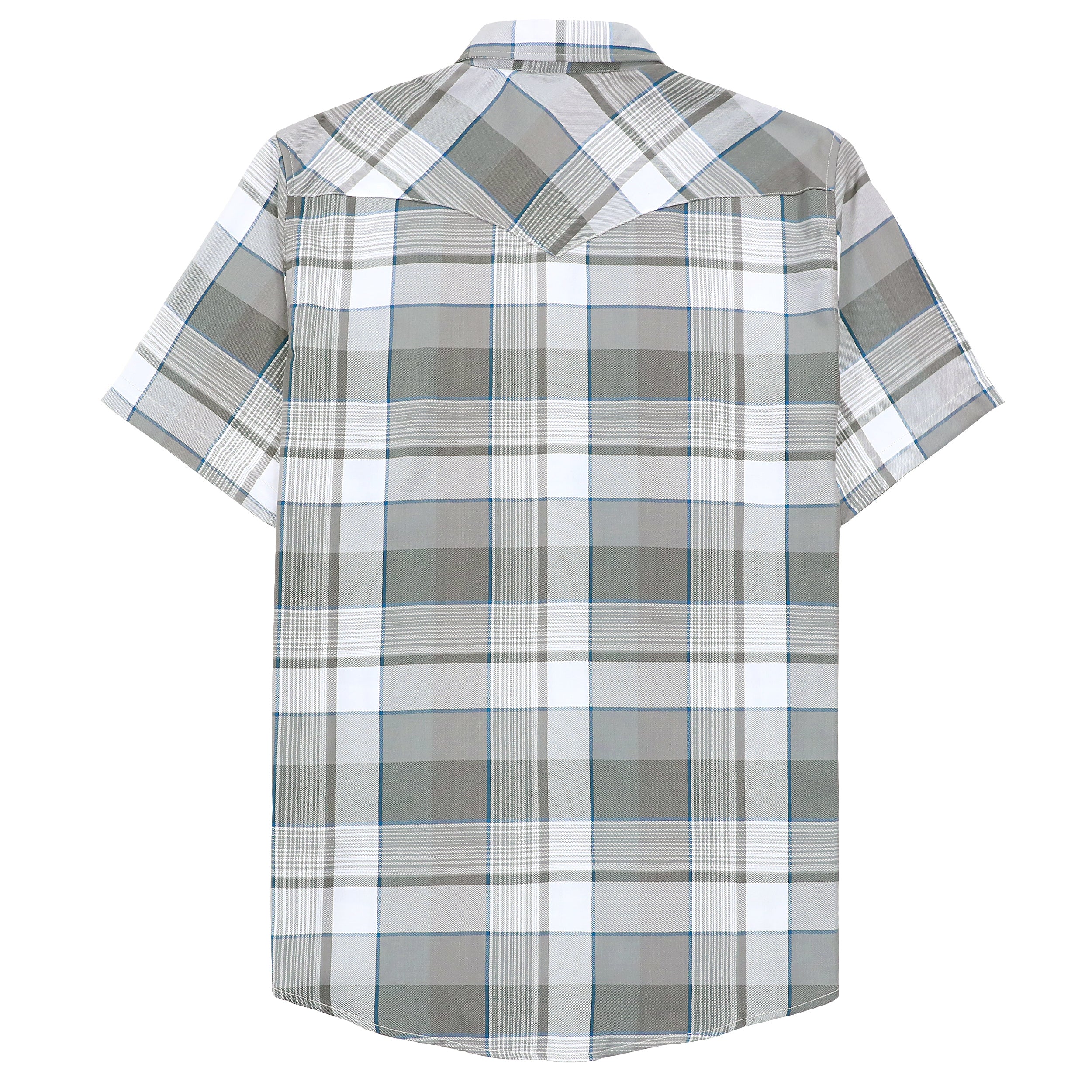 Dubinik®Bamboo Fiber Mens Shirts Short Sleeve Plaid Shirt Men Western Cowboy Pearl Snap Vintage Casual Plaid Shirt #2906