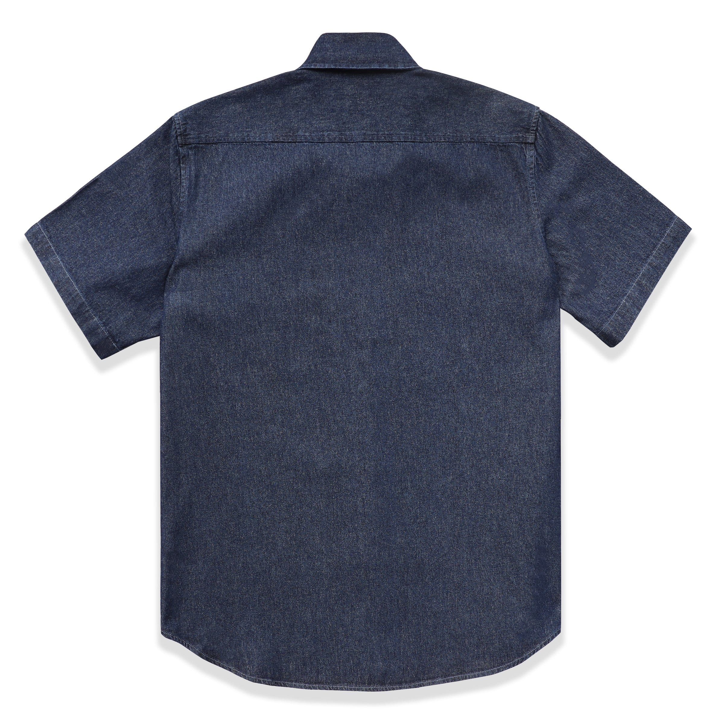 Men's cotton short-sleeved denim shirt #5500