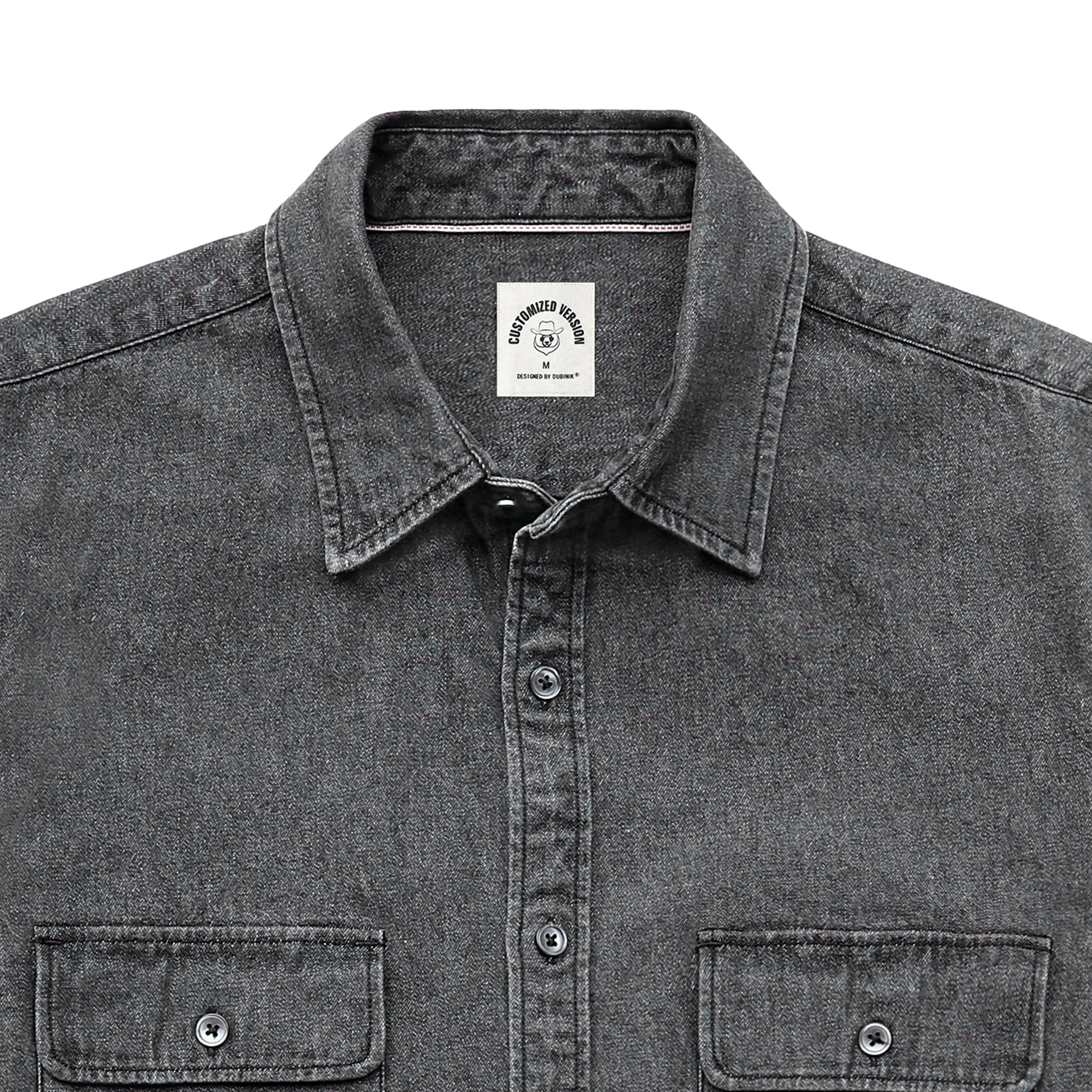 Men's cotton long sleeve denim shirt #4503