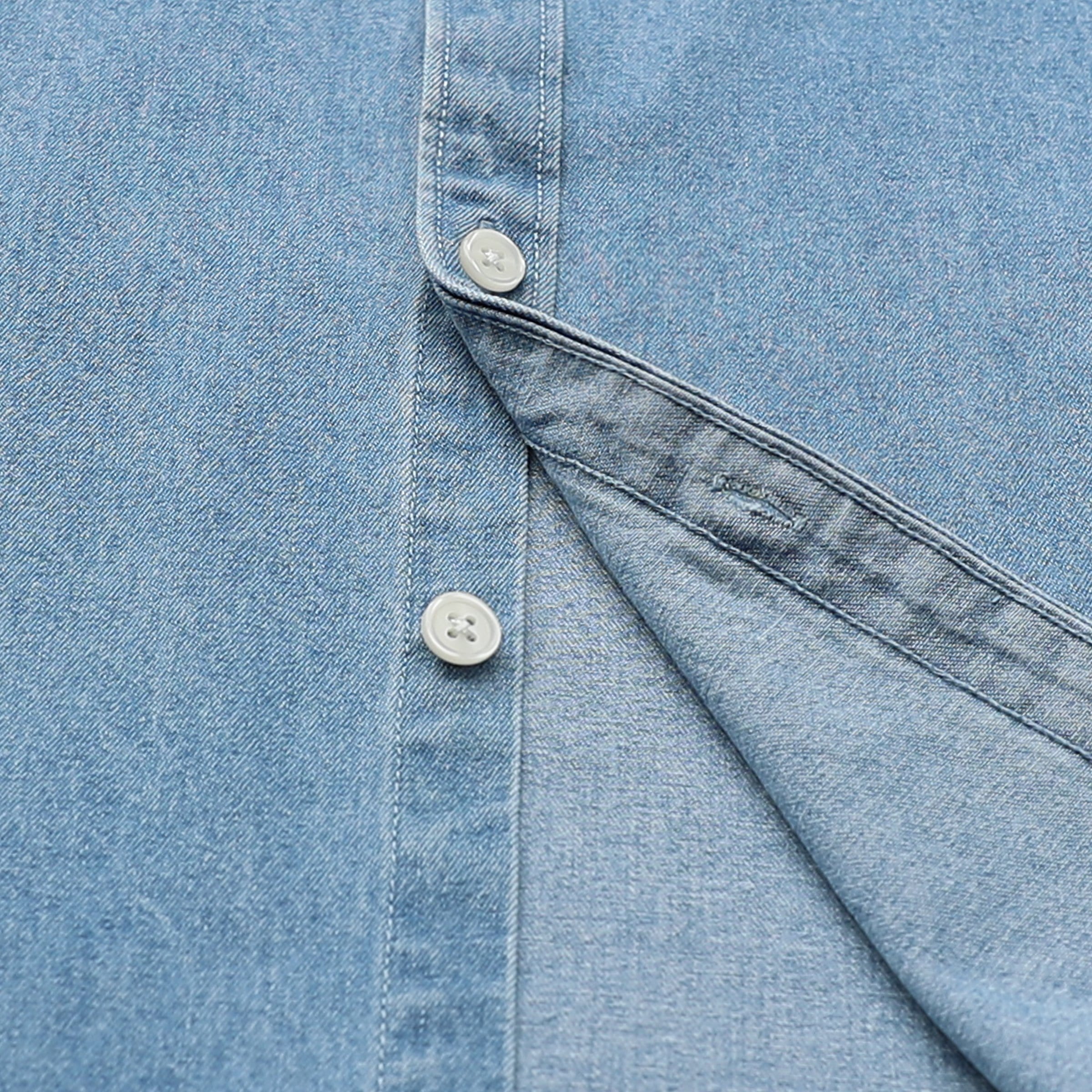 Men's cotton short-sleeved denim shirt #5501