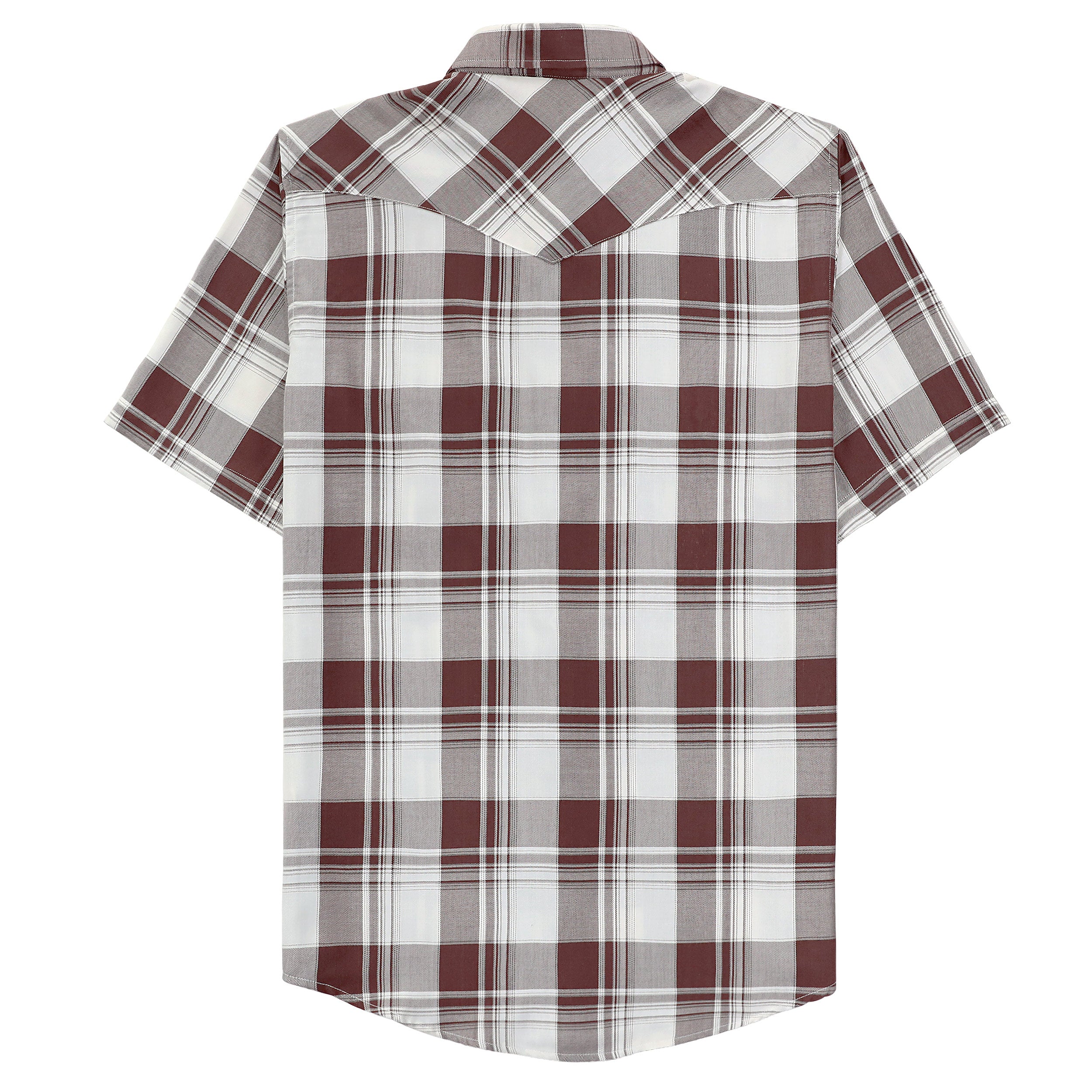 Dubinik®Bamboo Fiber Mens Shirts Short Sleeve Plaid Shirt Men Western Cowboy Pearl Snap Vintage Casual Plaid Shirt #29404