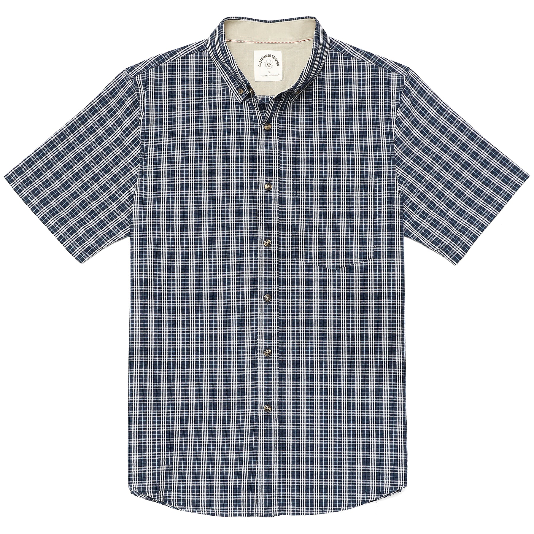 Men's casual short-sleeved cotton shirt #0015
