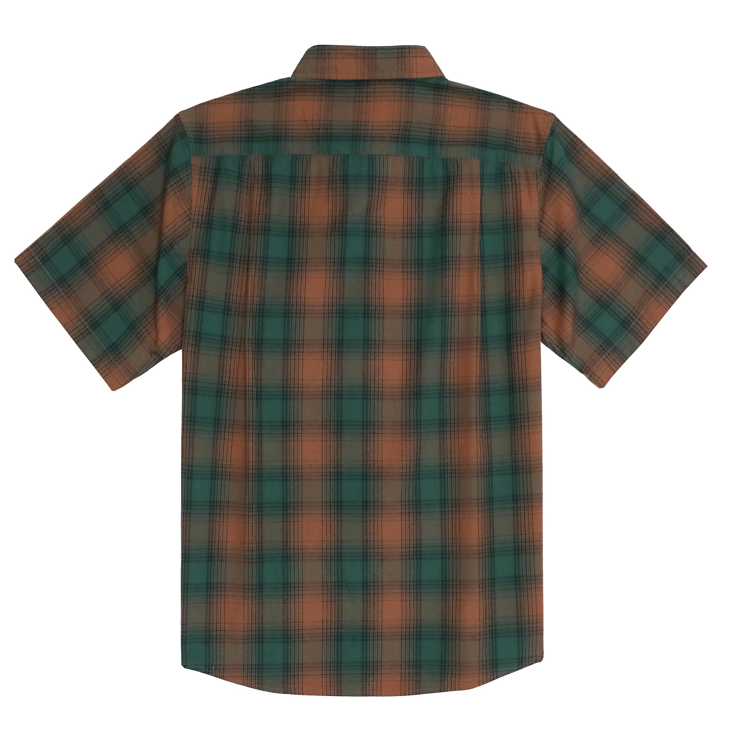 Dubinik® Short Sleeve Button Down Shirts 100% Cotton Plaid Casual Shirt with Pocket #0113