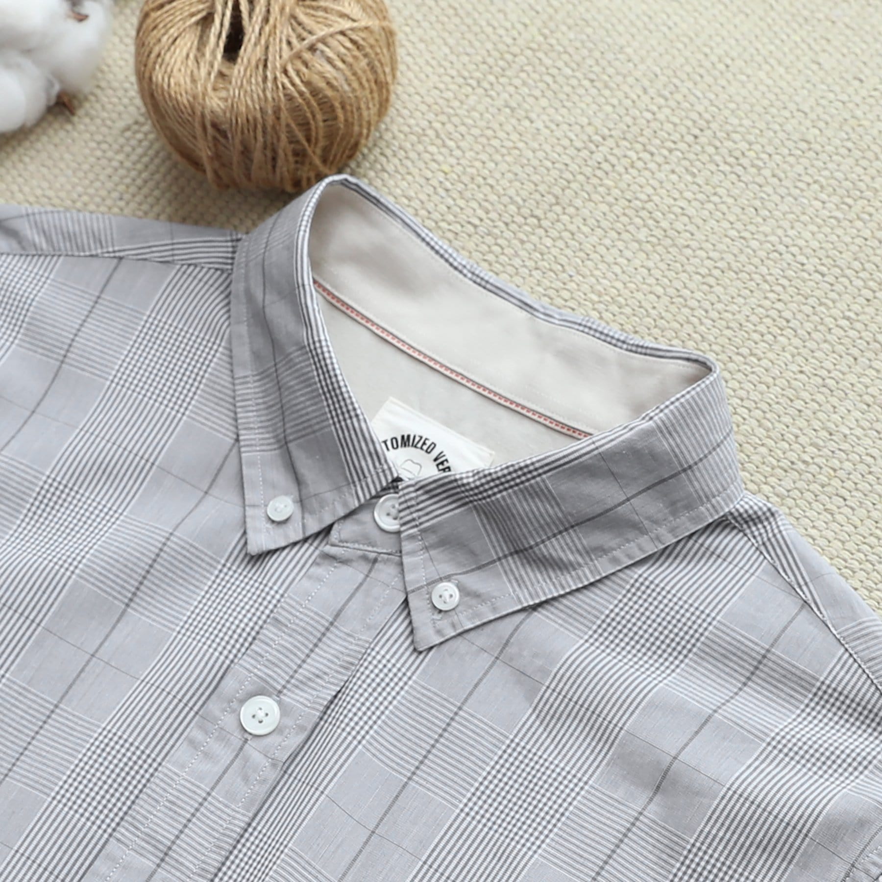 Men's casual short-sleeved cotton shirt #0106