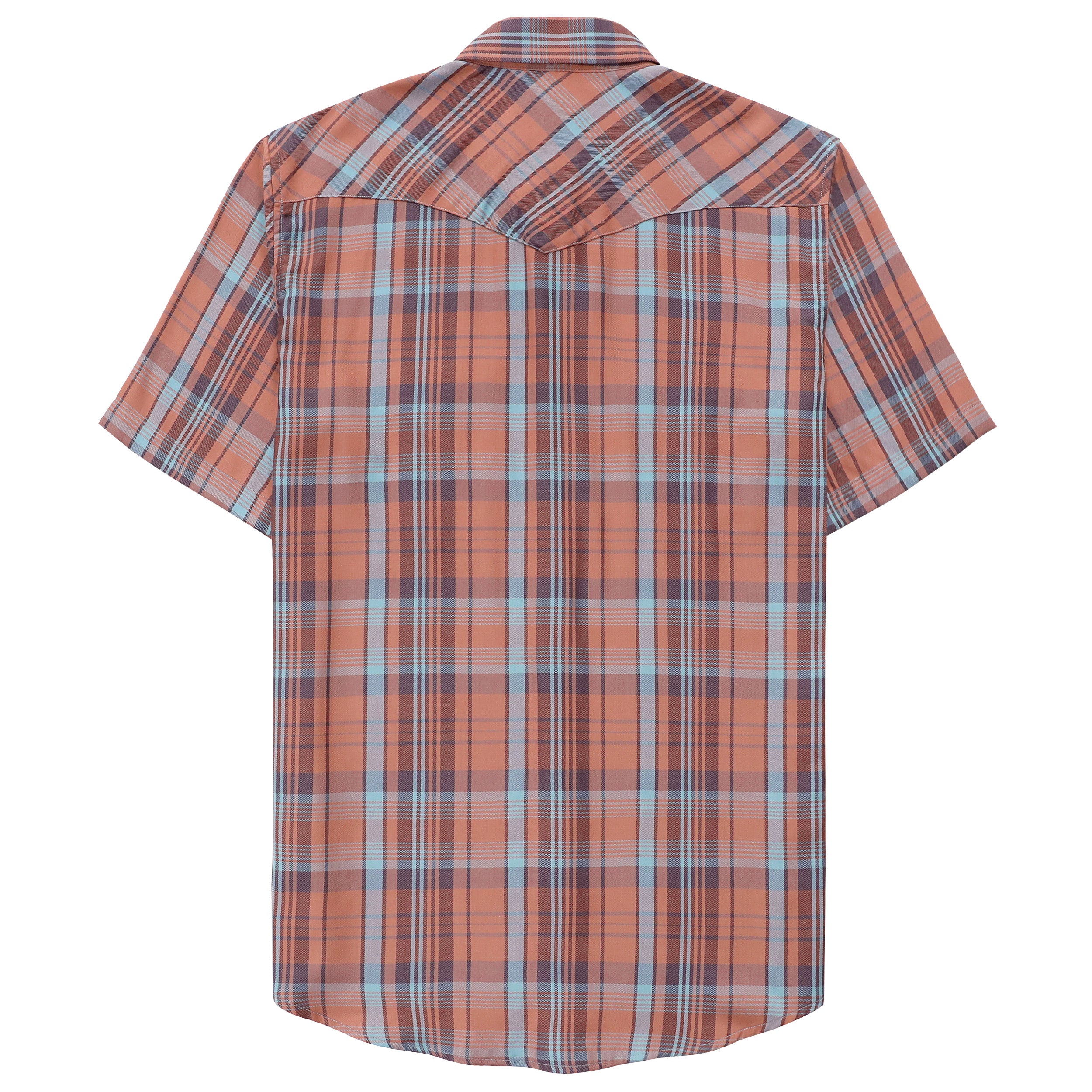 Dubinik®Bamboo Fiber Mens Shirts Short Sleeve Plaid Shirt Men Western Cowboy Pearl Snap Vintage Casual Plaid Shirt #2916