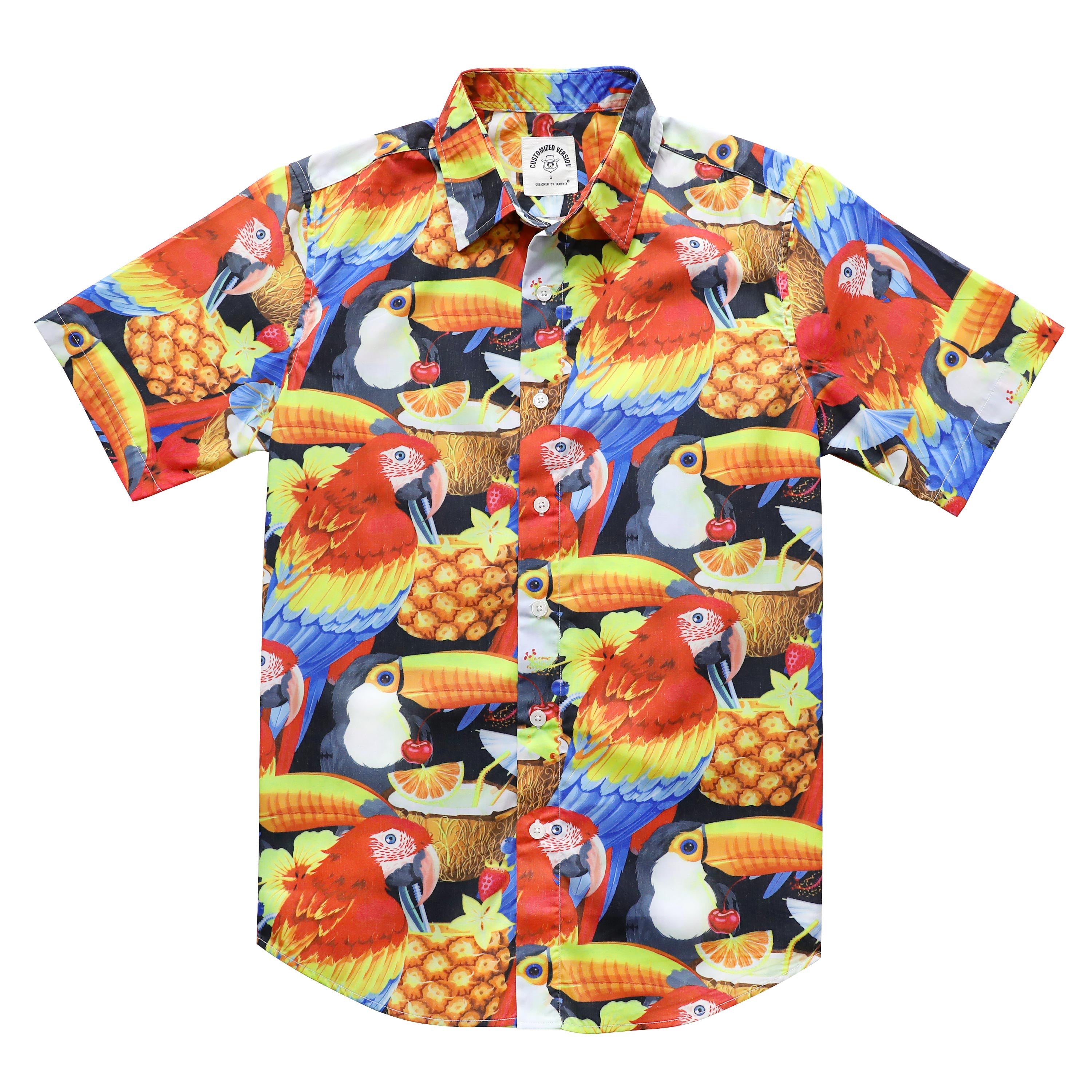 Hawaiian Shirt for Men Aloha Tropical Short Sleeve Button Down Print Beach Shirts #2605