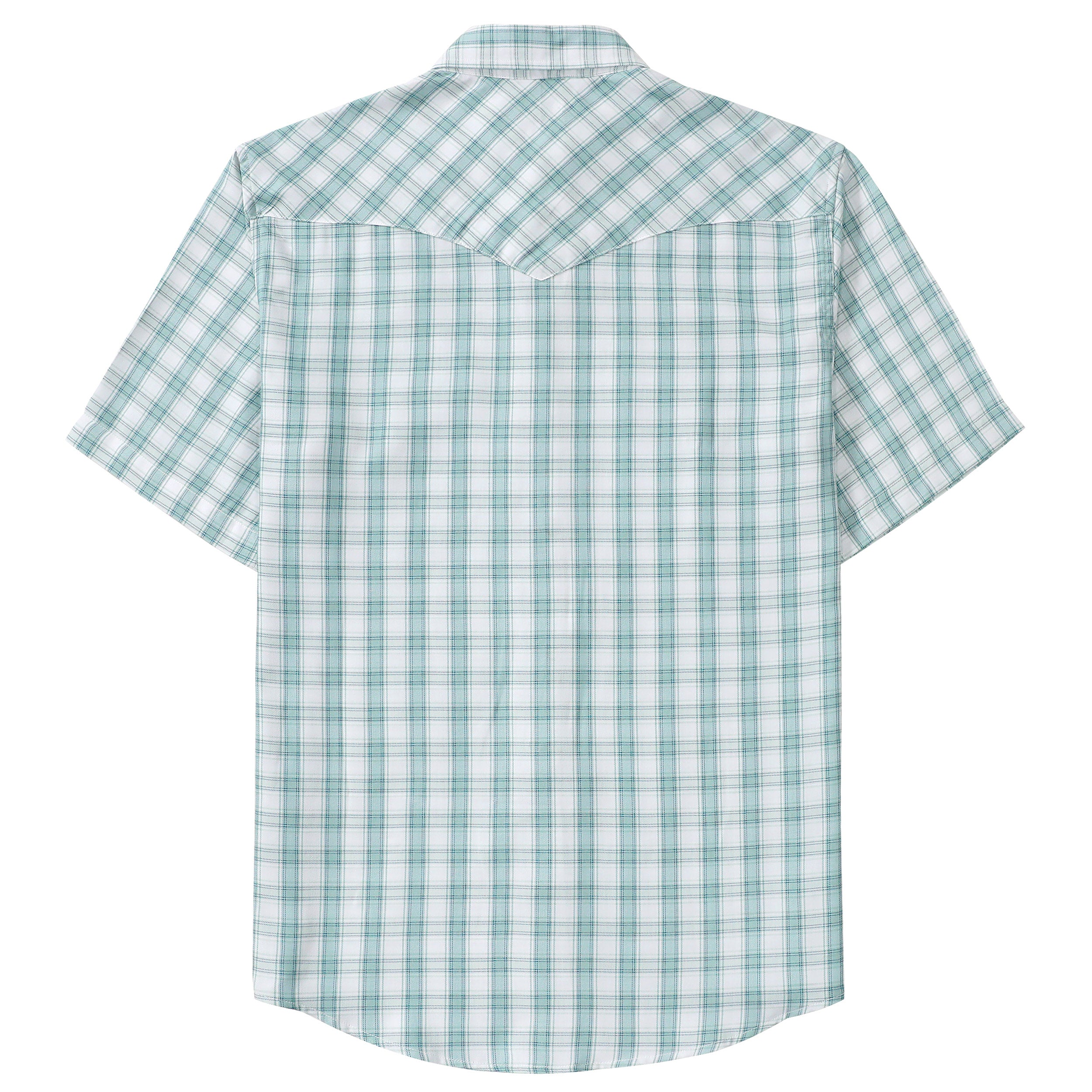 Dubinik®Bamboo Fiber Mens Shirts Short Sleeve Plaid Shirt Men Western Cowboy Pearl Snap Vintage Casual Plaid Shirt #2907