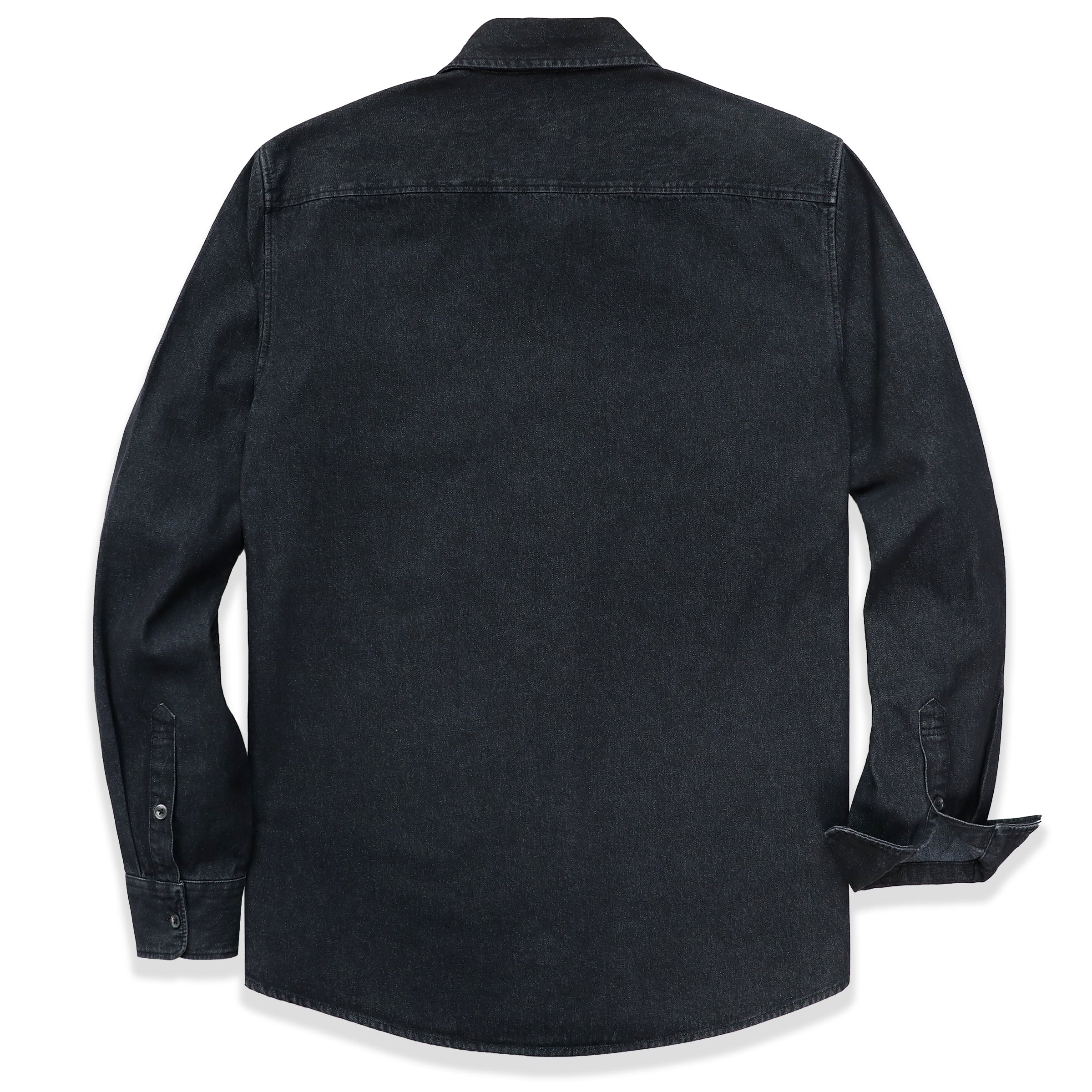 Mens Denim Button Down Shirt Cotton Regular Fit Casual Work Shirts #4505