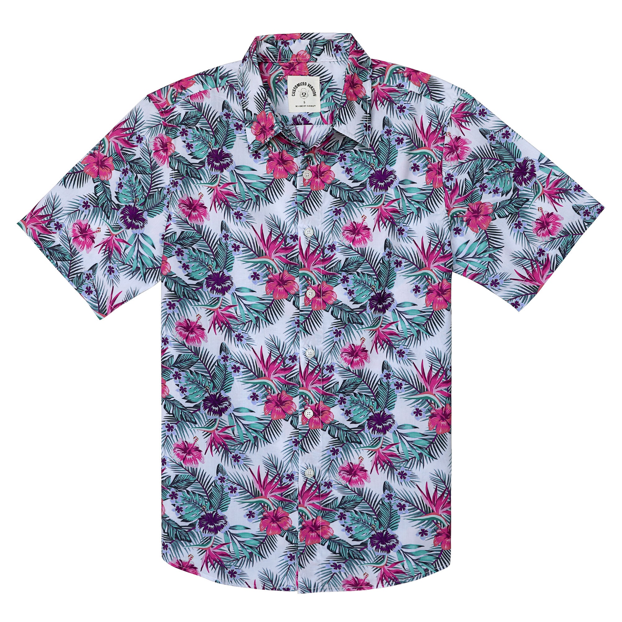 Hawaiian Shirt for Men Aloha Tropical Short Sleeve Button Down Print Beach Shirts #2622